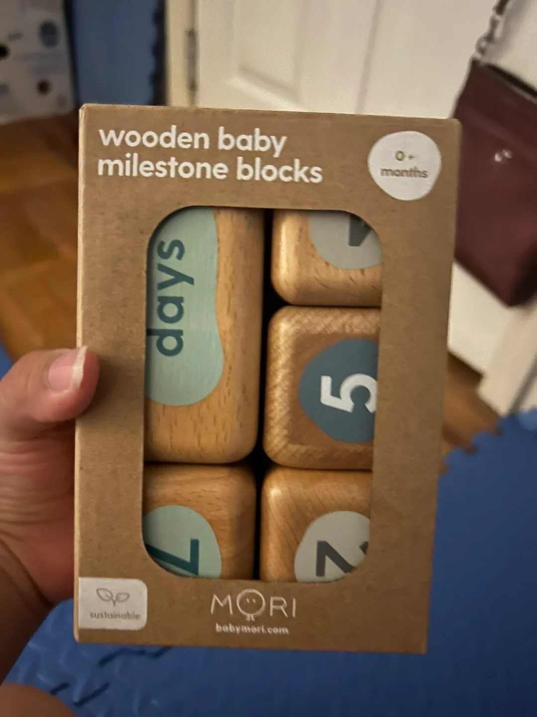 Mori Wooden Baby Milestone Blocks #freecycle thumbnail