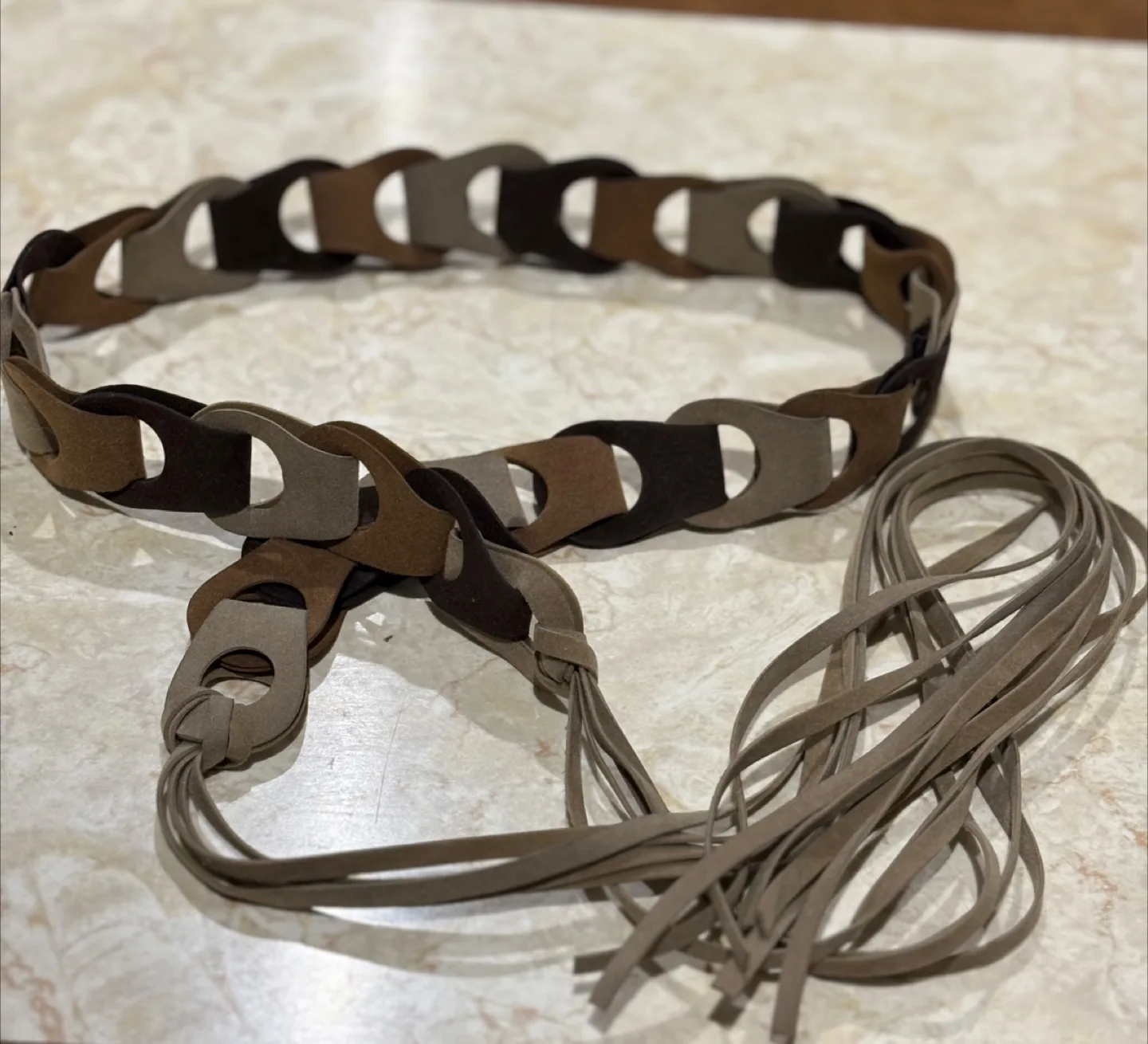 #freecycle Brown Suede Belt with Cutout Design thumbnail