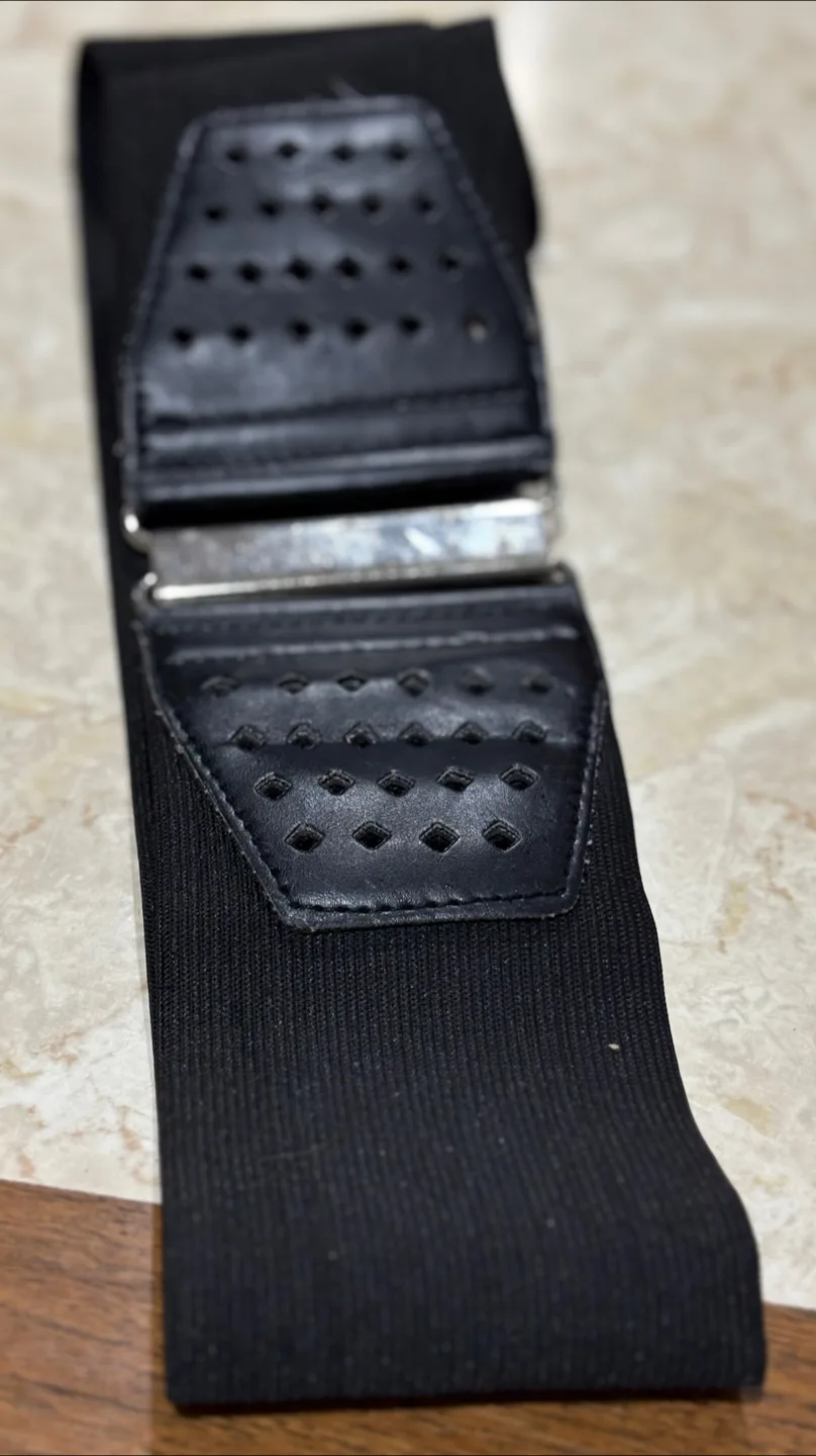 #freecycle Black Elastic Belt with Silver Buckle thumbnail