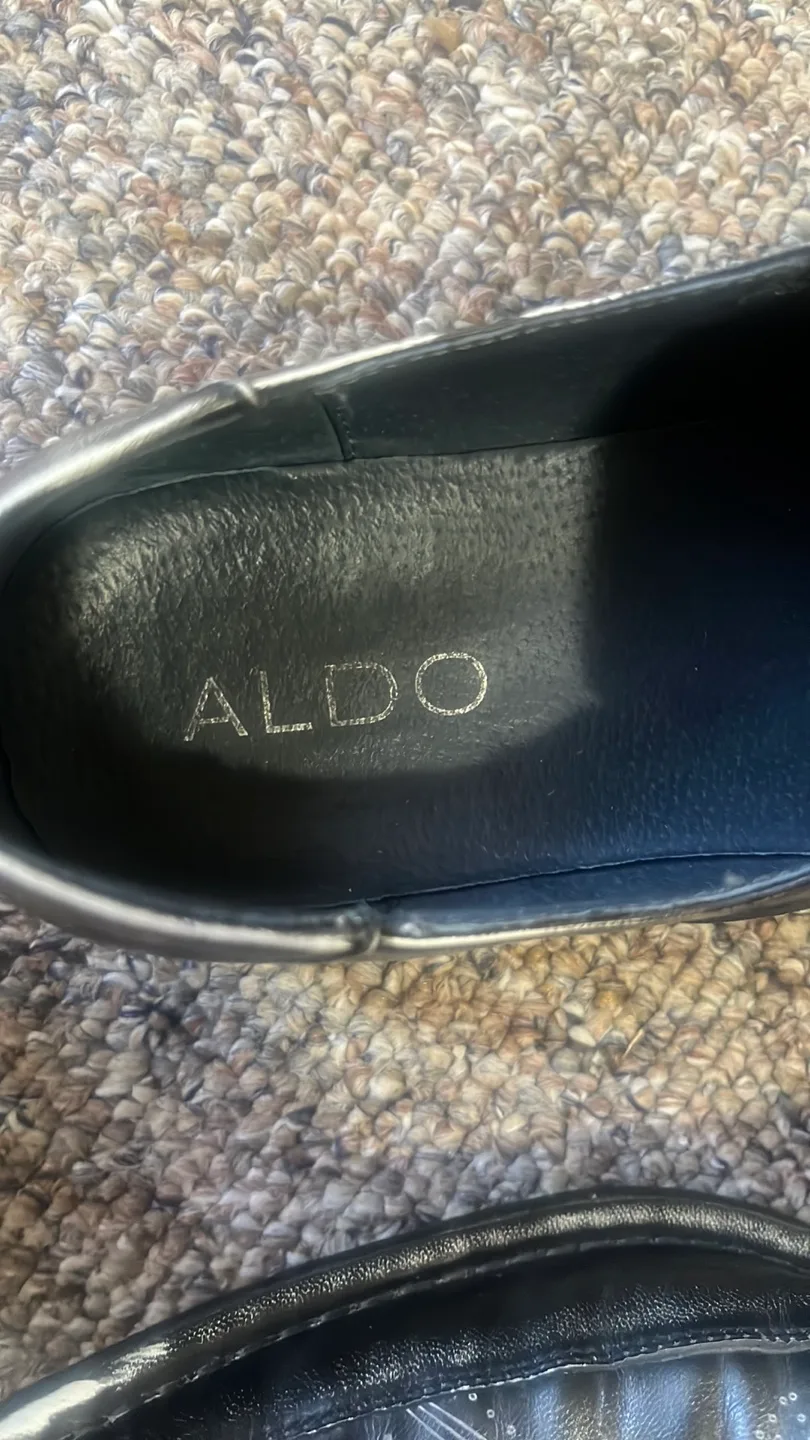 ALDO Black Leather Slip-On Dress Shoes image indicator(2)