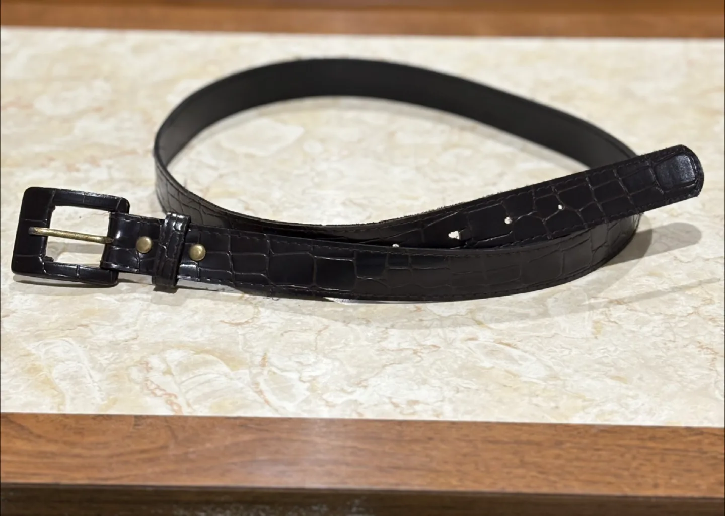 #freecycle Brown Croc-Embossed Belt thumbnail