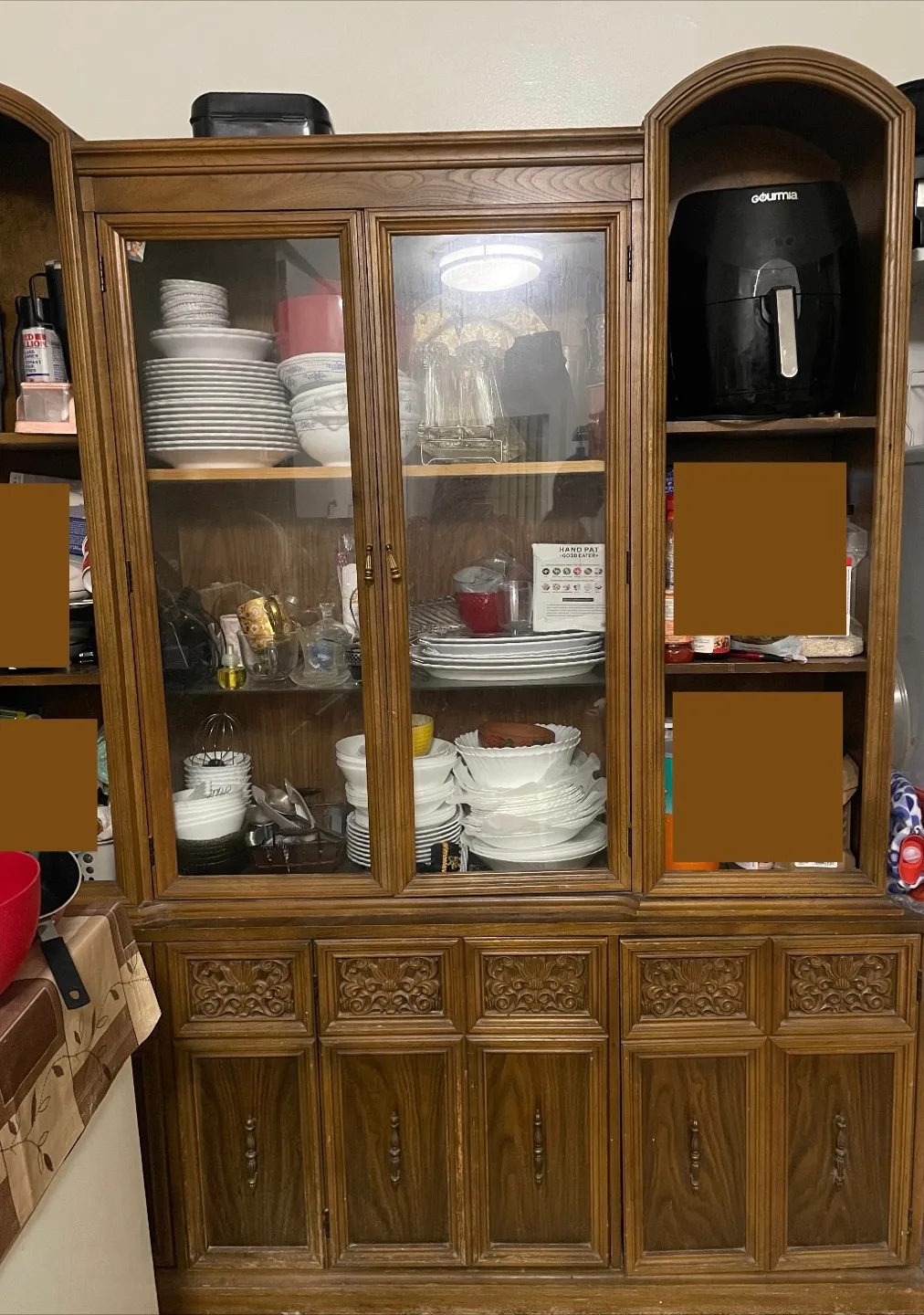 Wooden China Cabinet With Mirror Cabinet thumbnail