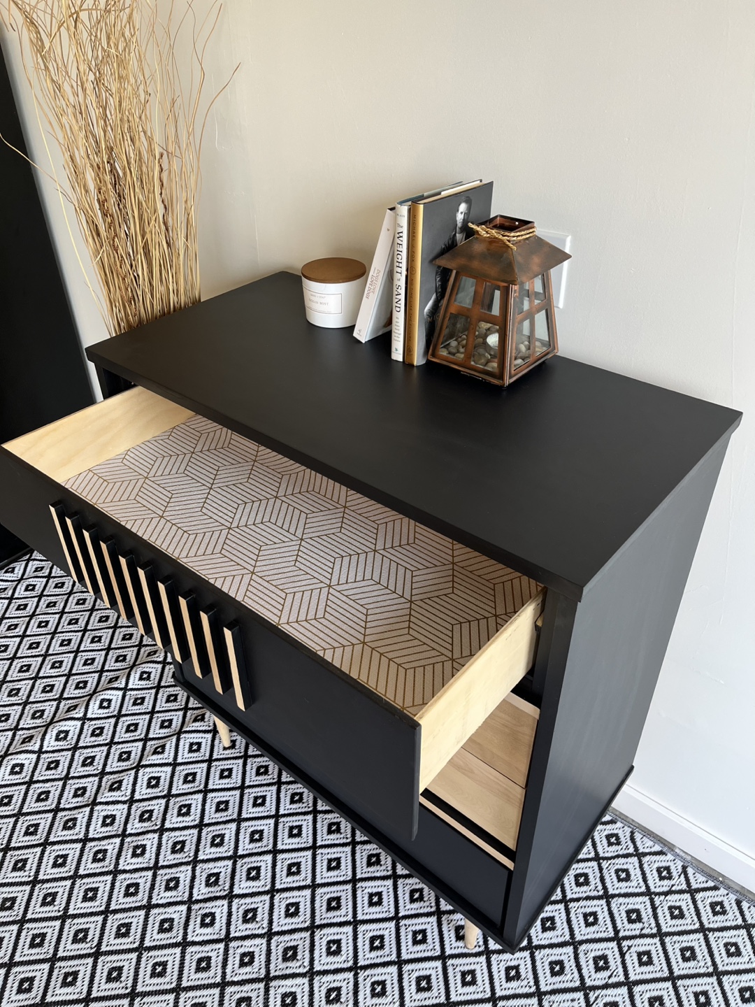 Mid-Century Modern  TALLBOY DRESSER – Black & Natural Wood - photo 5
