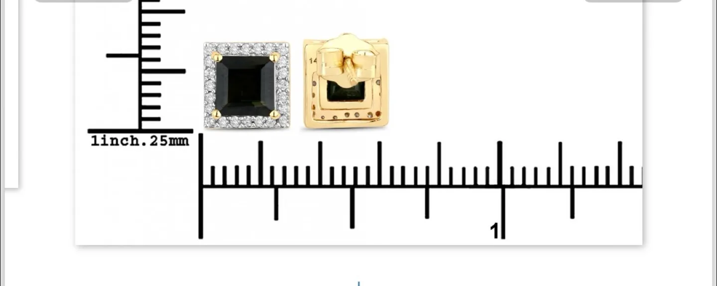 14 kt solid Gold - Black Tourmaline Stud Earrings image indicator(3)