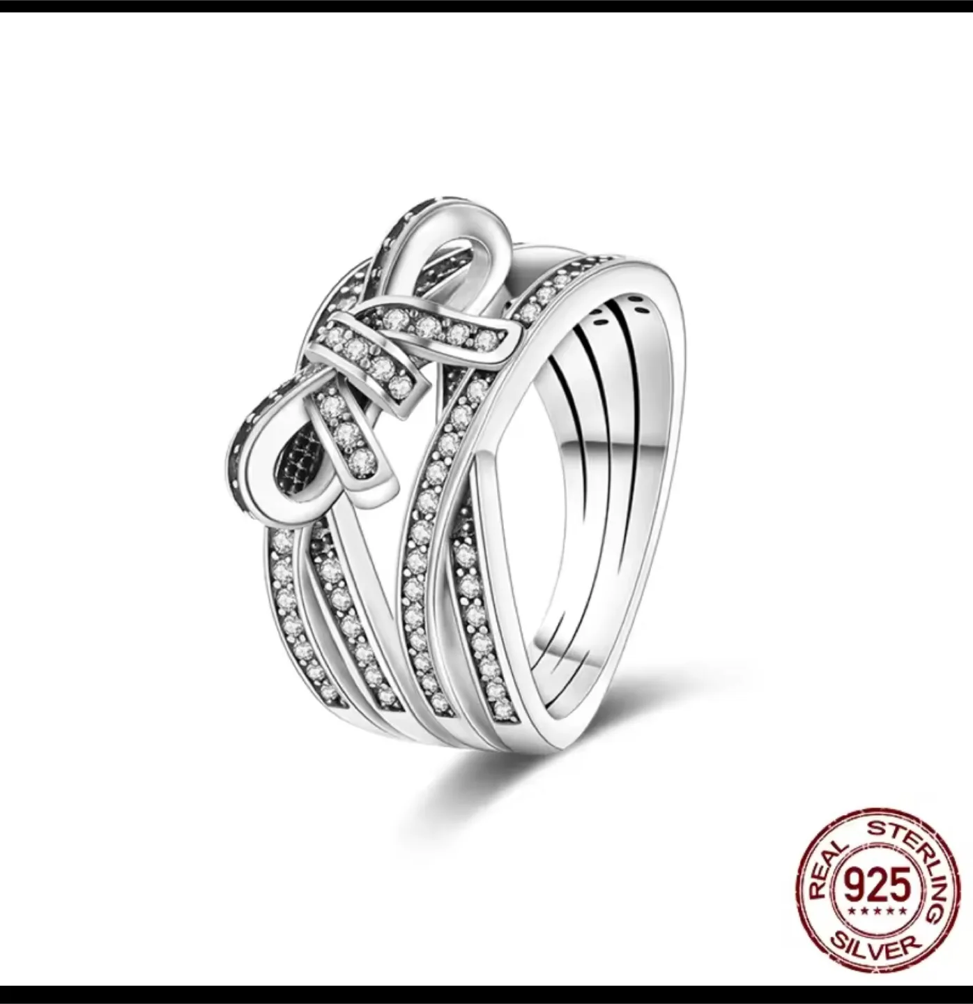 Sterling Silver 925 Ribbon Ring thumbnail
