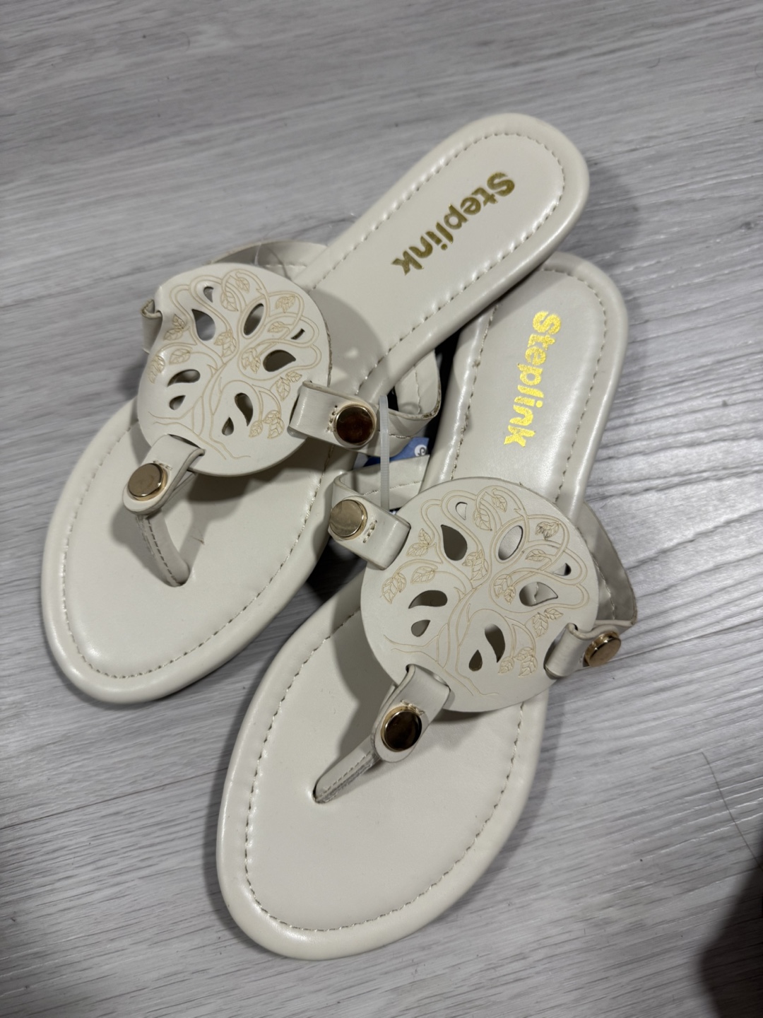 Steplink White Sandals - Size 8