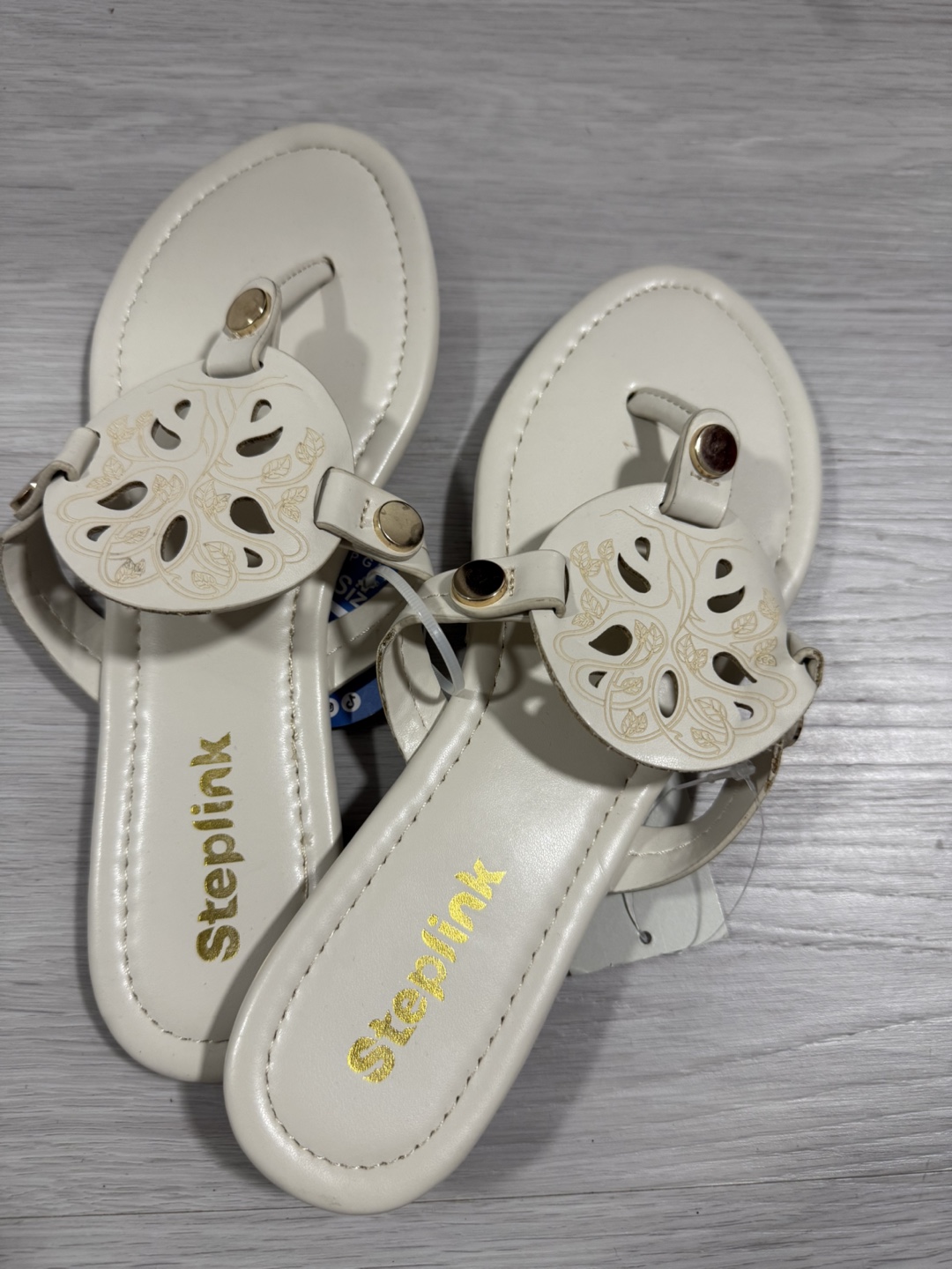 Steplink White Sandals - Size 8 - photo 2