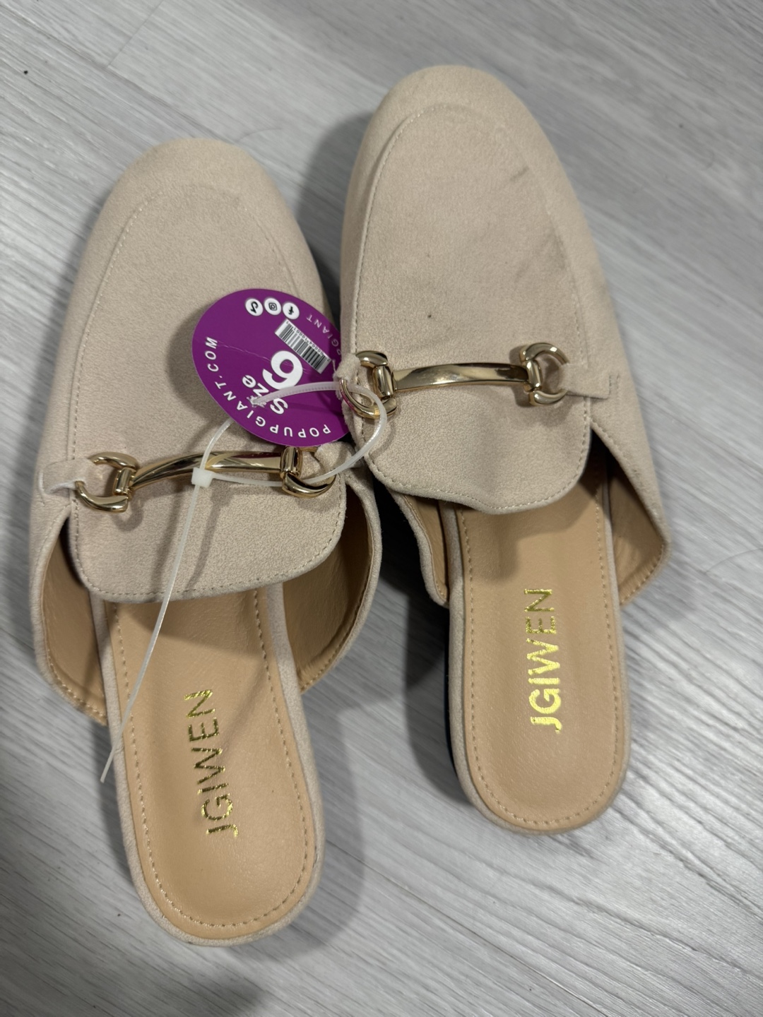 JGIWEN Beige Mules - Size 6