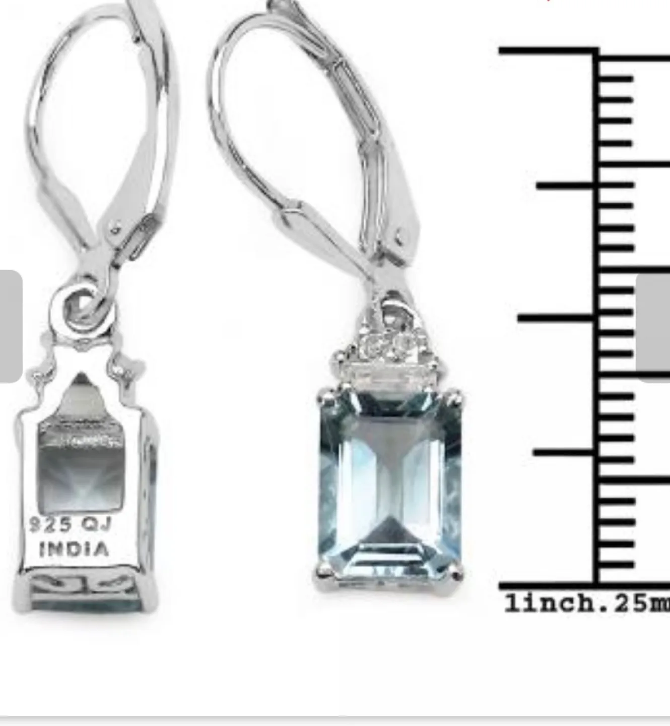 925 Sold Silver & Topaz Earrings image indicator(2)
