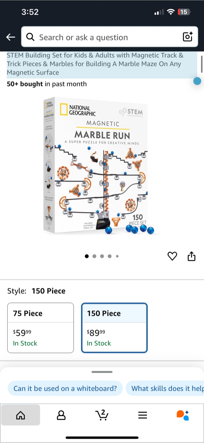 National Geographic Magnetic Marble Run - 150 Piece Set