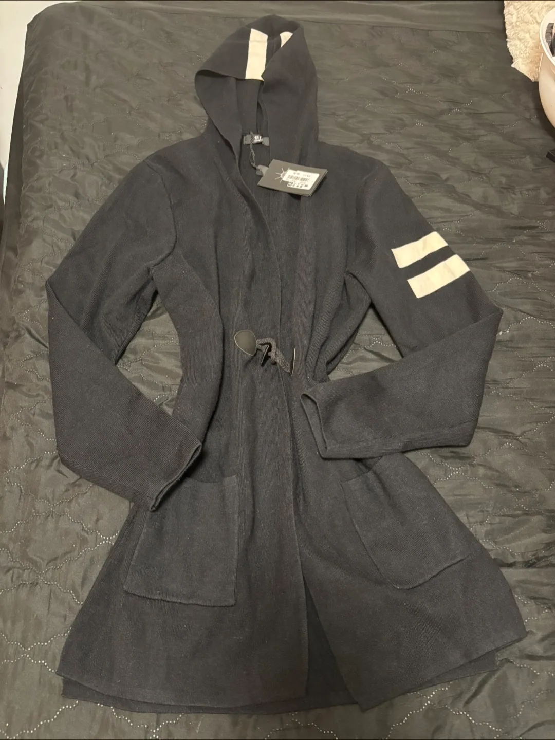 New RTA Black Knit Hooded Cardigan thumbnail