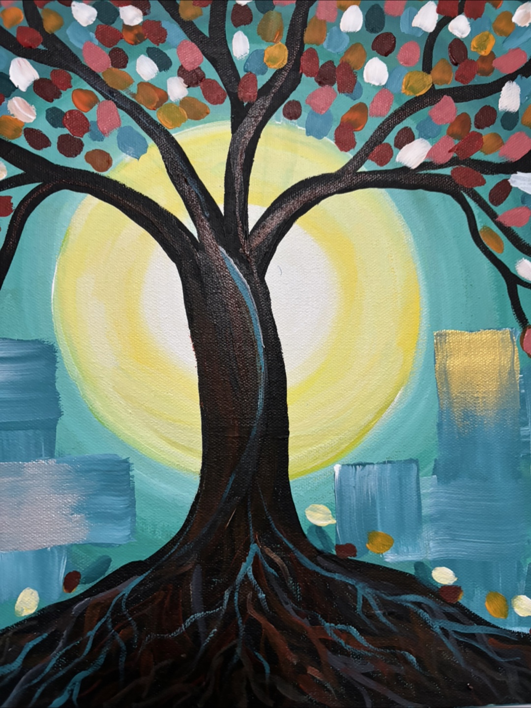 Set of 3 Original Acrylic Paintings on Canvas - photo 5