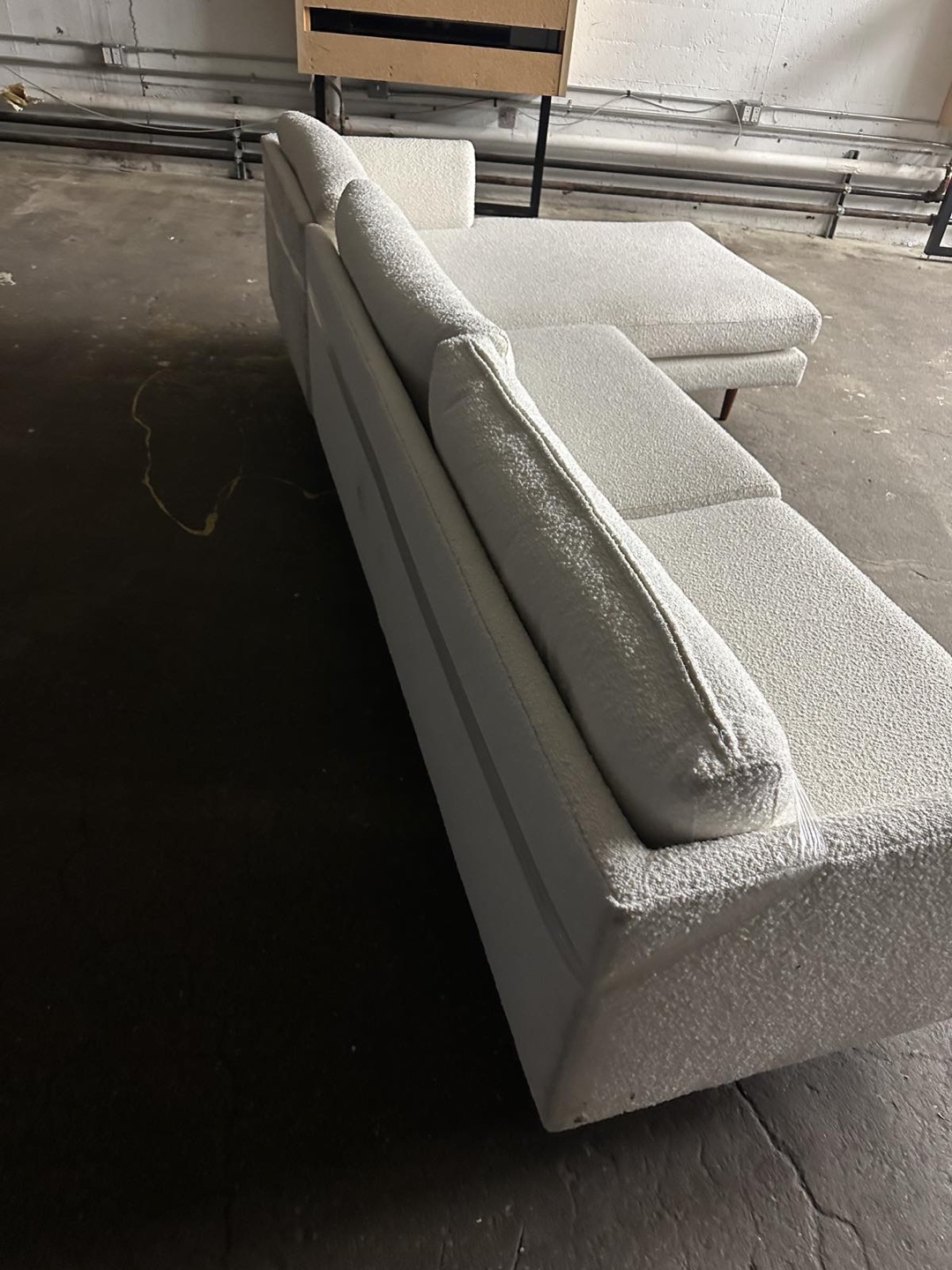White Boucle Sectional Sofa - photo 2