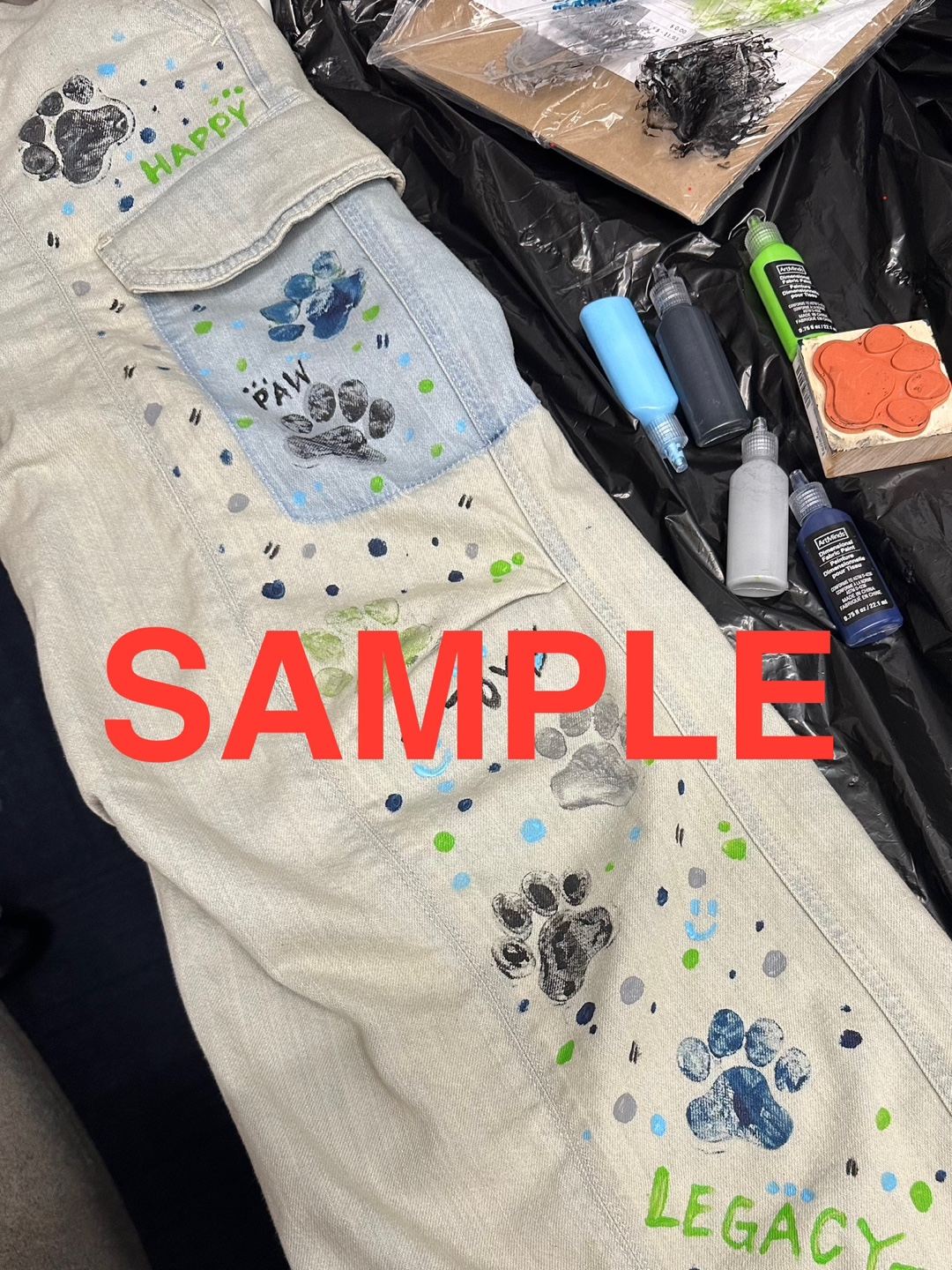 Fabric Paint with Paw stamp - photo 2