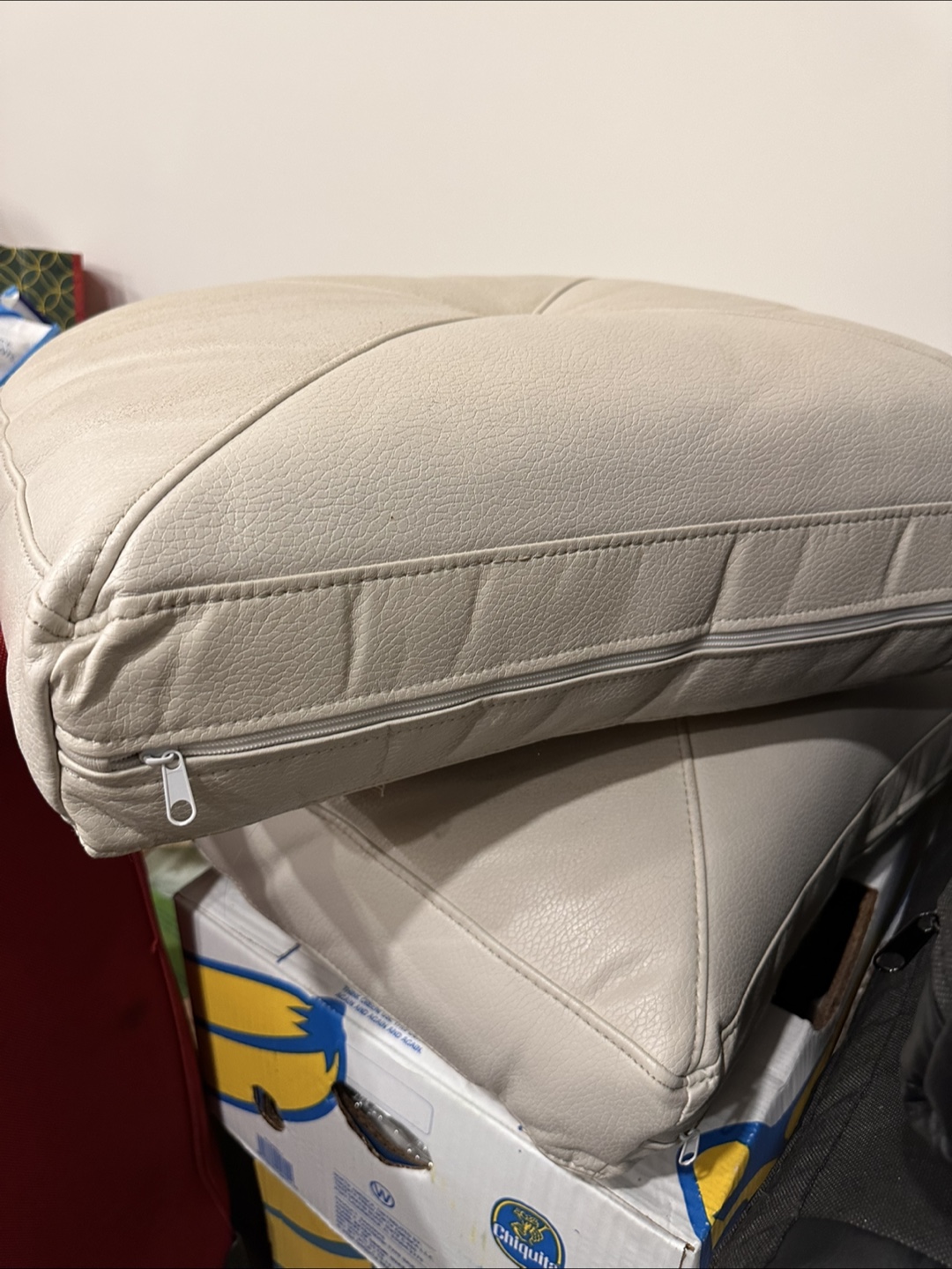 White Leather Sofa Cushions - photo 4