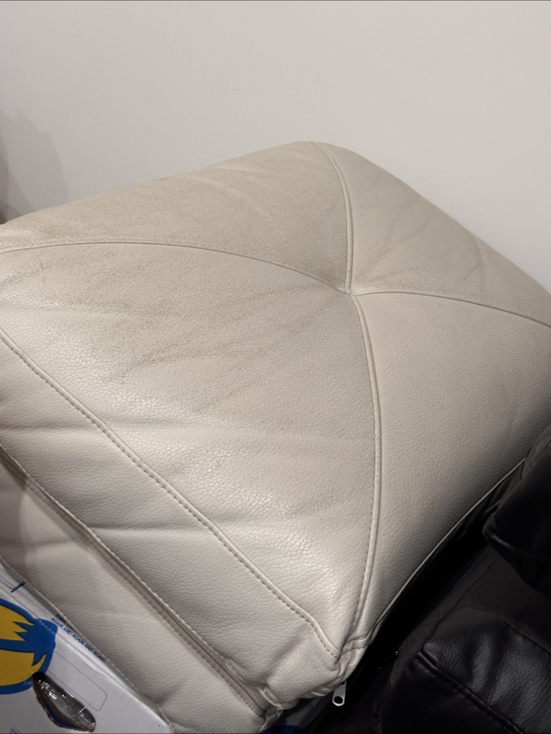 White Leather Sofa Cushions - photo 3