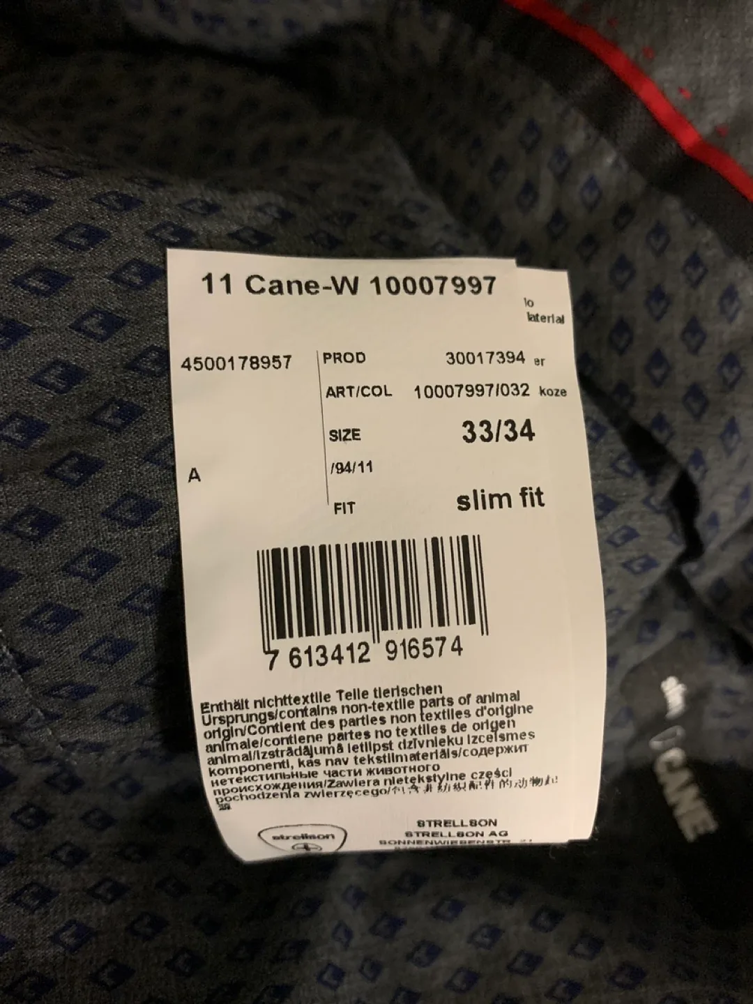 Strellson 11 Cane-W Slim Fit Pants, Size 33/34 image indicator(2)