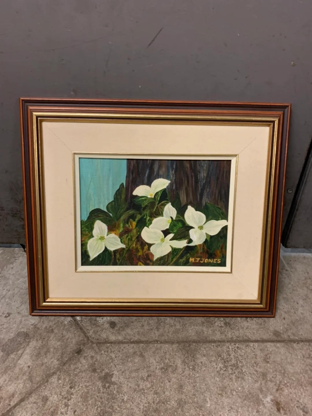 M.J. Jones Framed Floral Painting thumbnail
