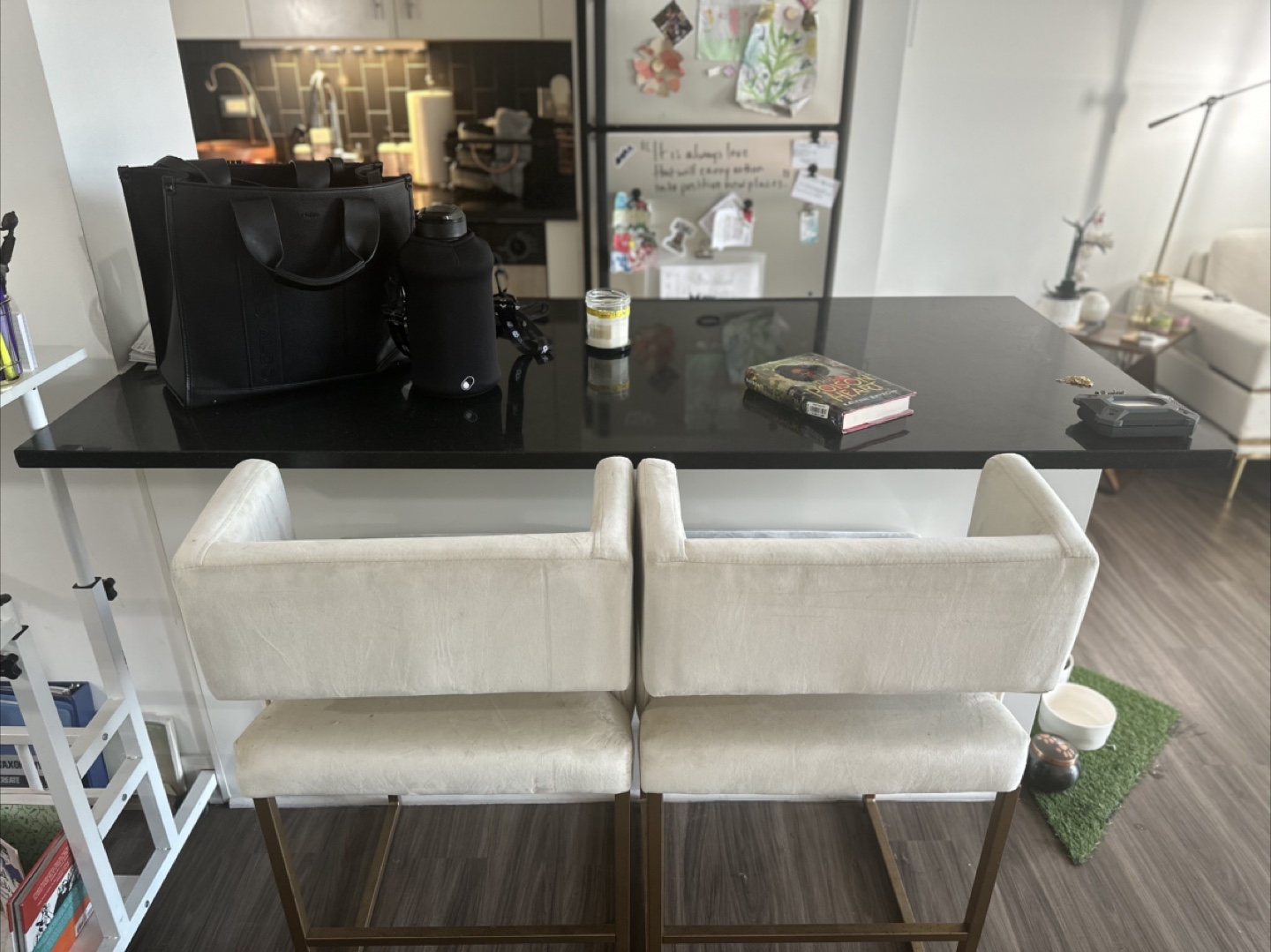 Ivory & Gold Bar Stools