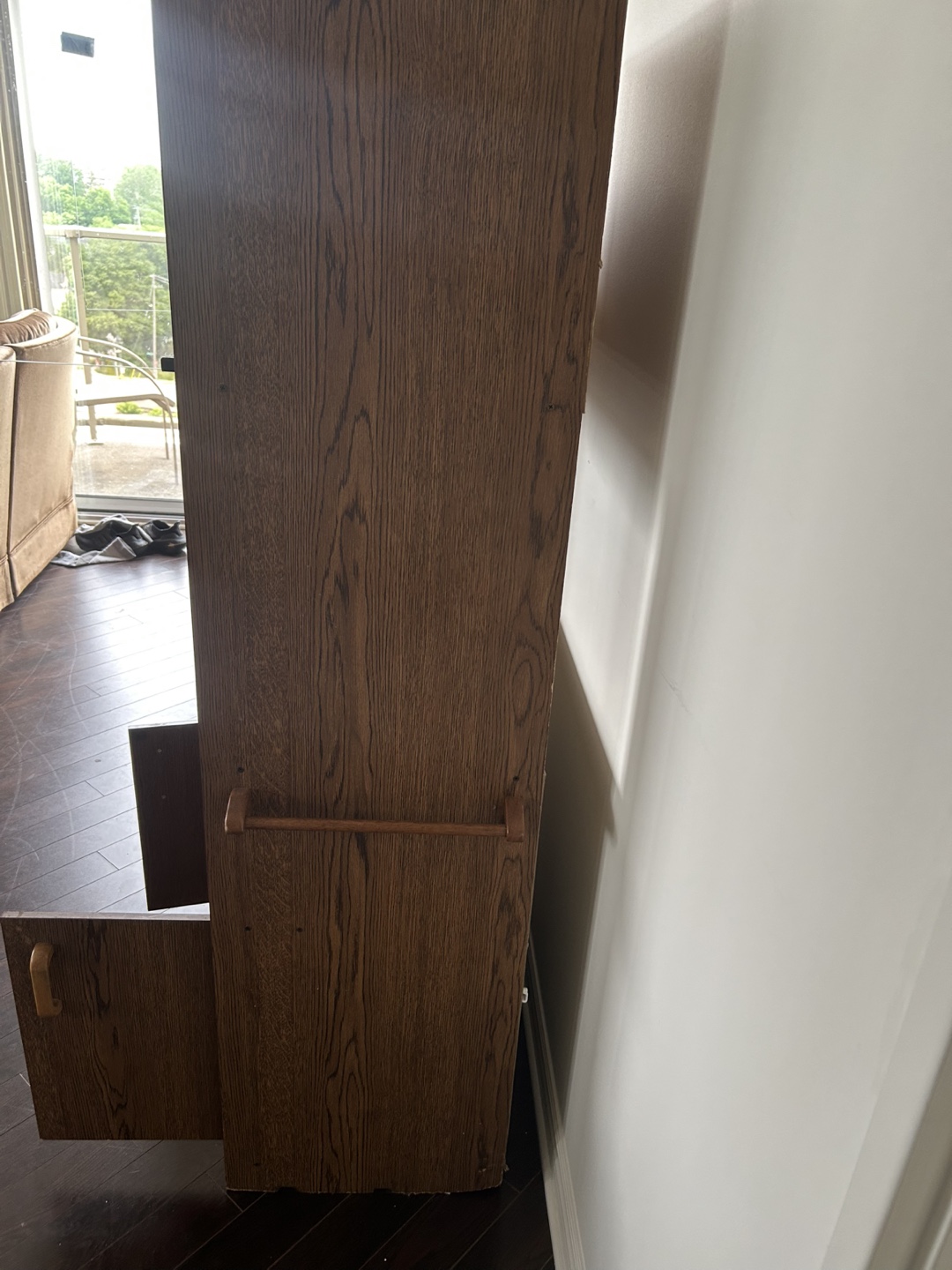 Wooden Cabinet with Drawer & Glass Doors #Freecycle