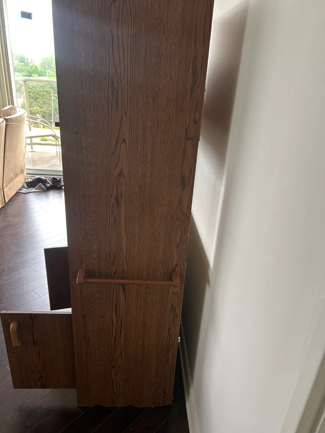 Wooden Cabinet with Drawer & Glass Doors #Freecycle thumbnail
