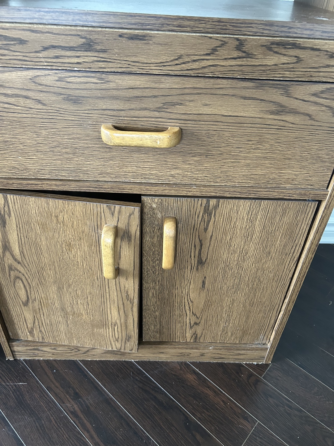 Wooden Cabinet with Drawer & Glass Doors #Freecycle - photo 4