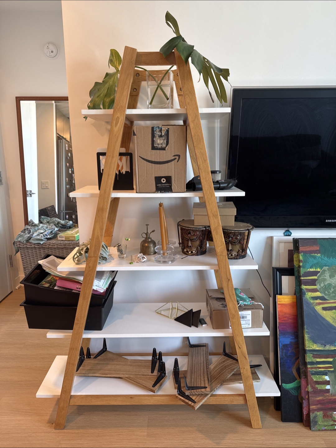 Home Depot Ladder Shelf - 5 Tier Bookshelf