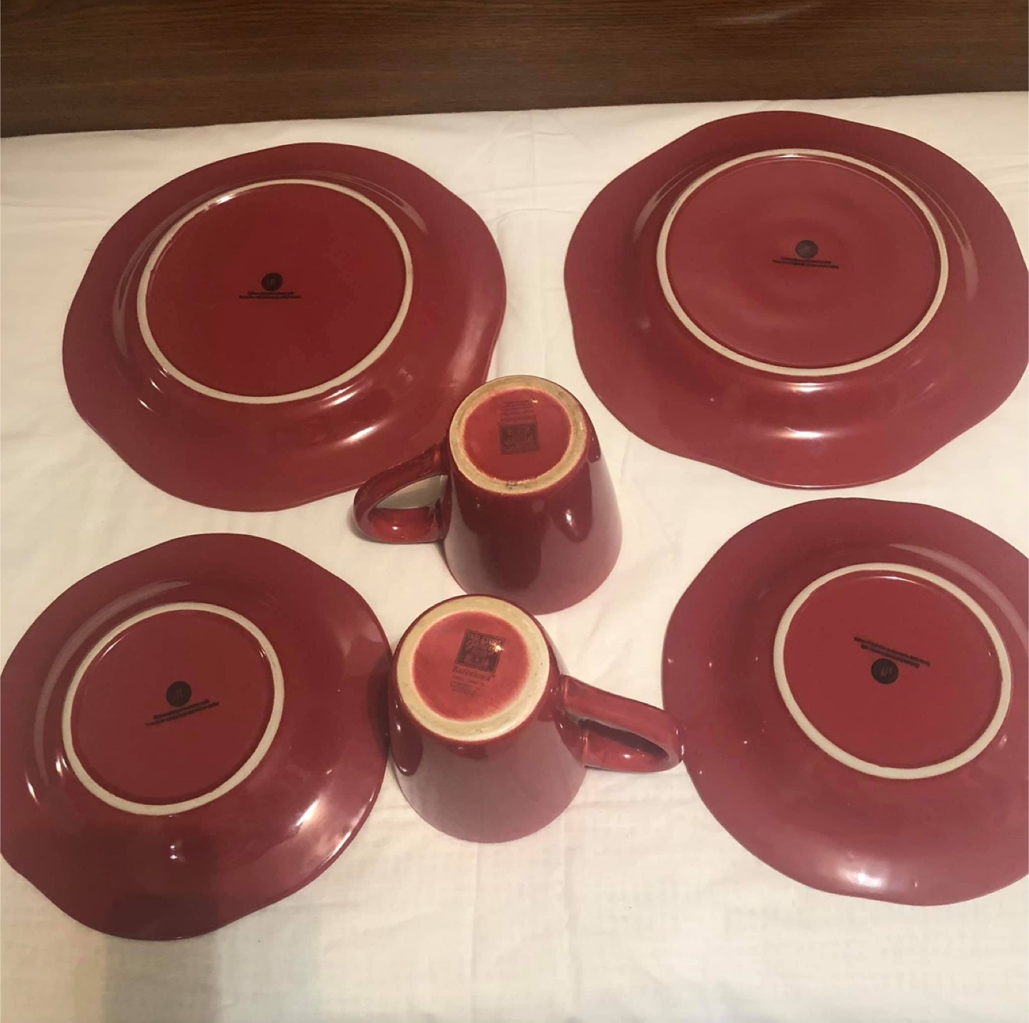 Red Plate and Mug Set (6 Pieces) - photo 3
