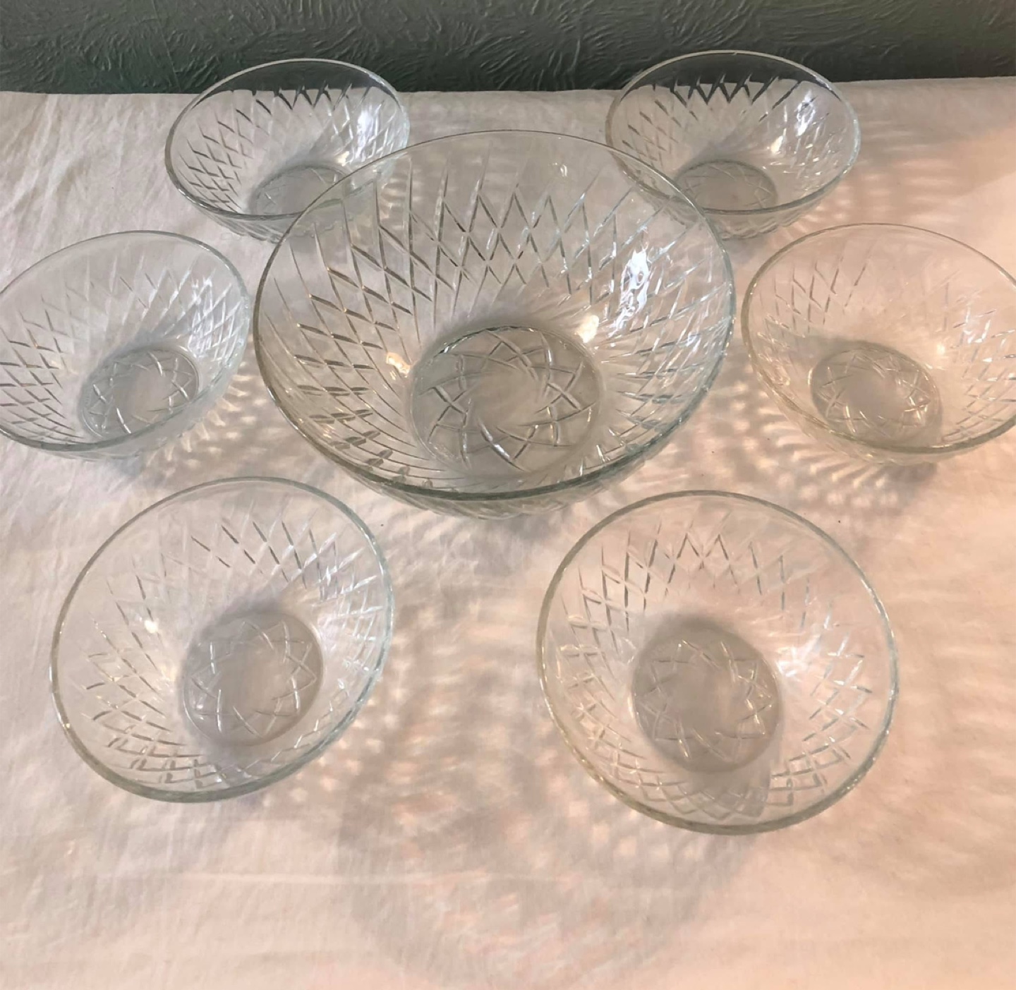 Crystal Glass Bowl Set (7 pieces)