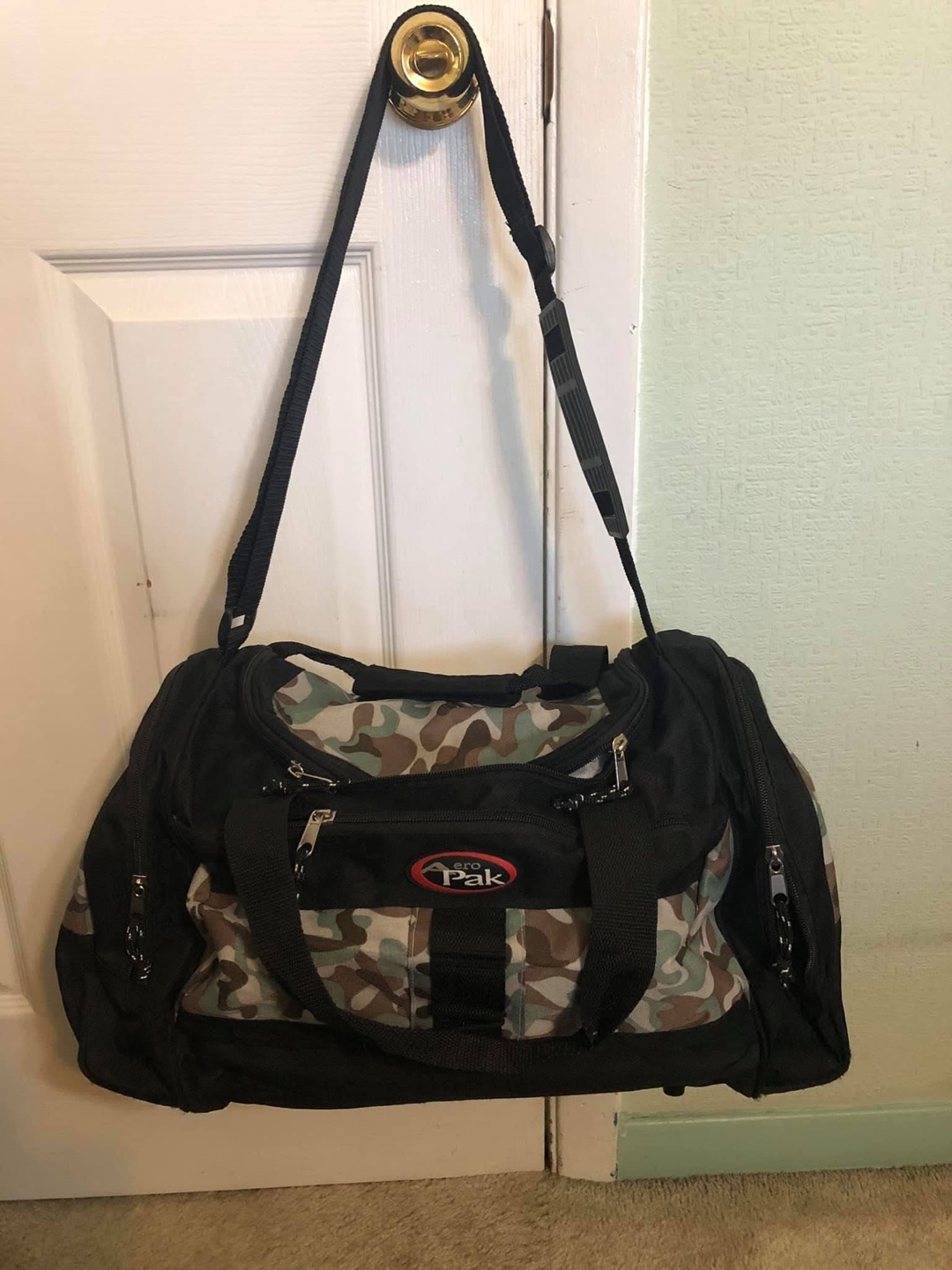 Aero Pak Camo & Black Duffle Bag