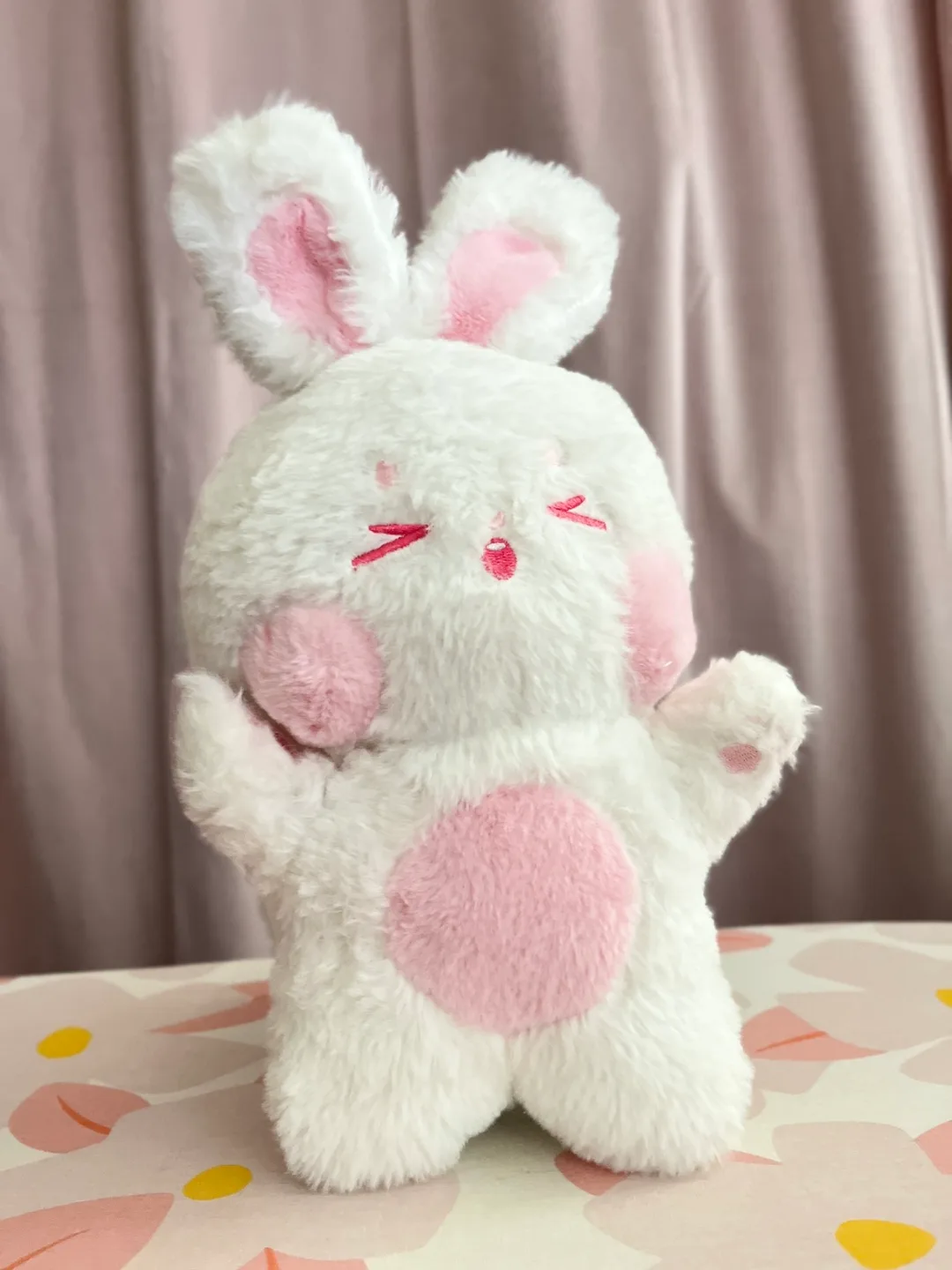 Cute White & Pink Bunny Plushie thumbnail