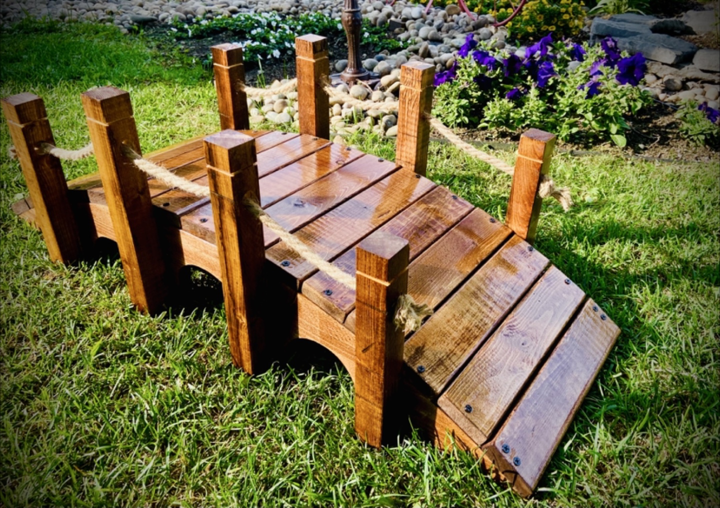 Handmade Wooden Garden Bridge - photo 5