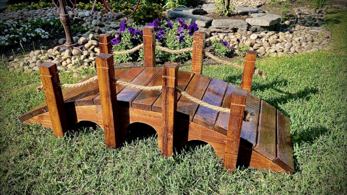 Handmade Wooden Garden Bridge - photo 4