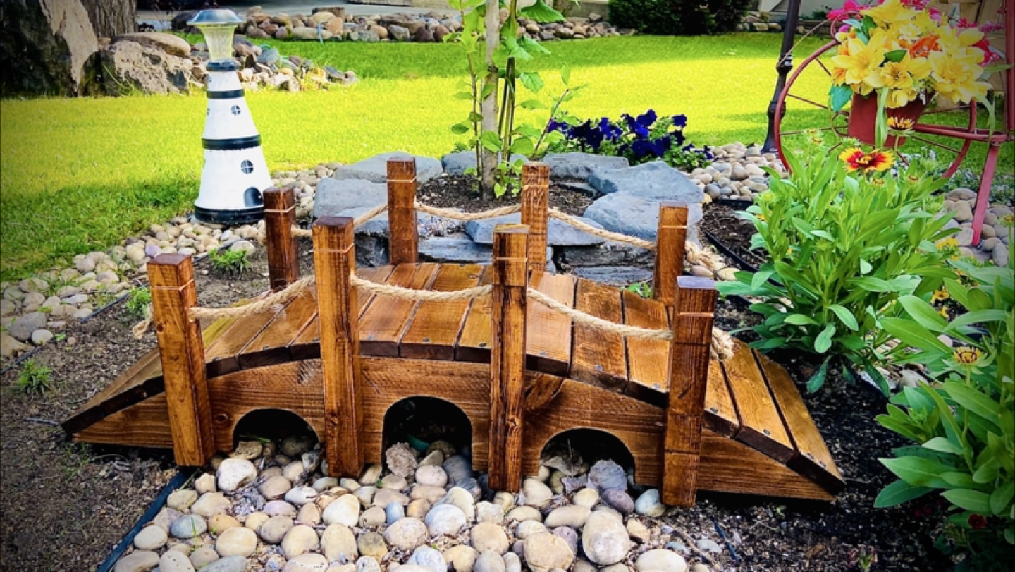 Handmade Wooden Garden Bridge
