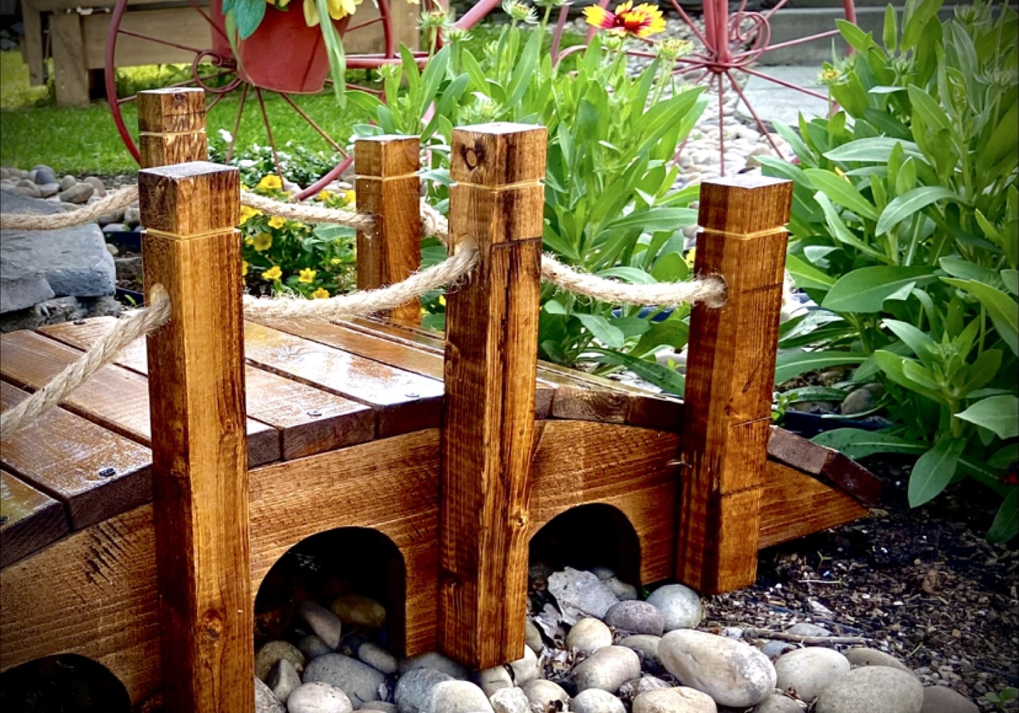 Handmade Wooden Garden Bridge - photo 2