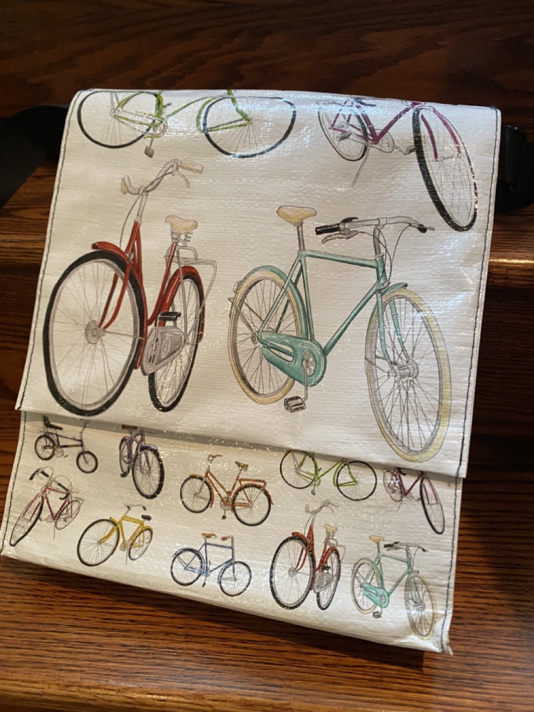 Blue Q Bike Print Shoulder Bag