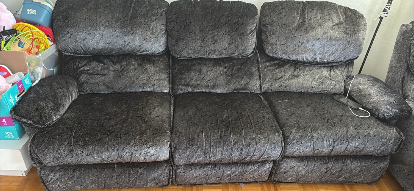 Moving Sale - Grey Reclining Sofa
