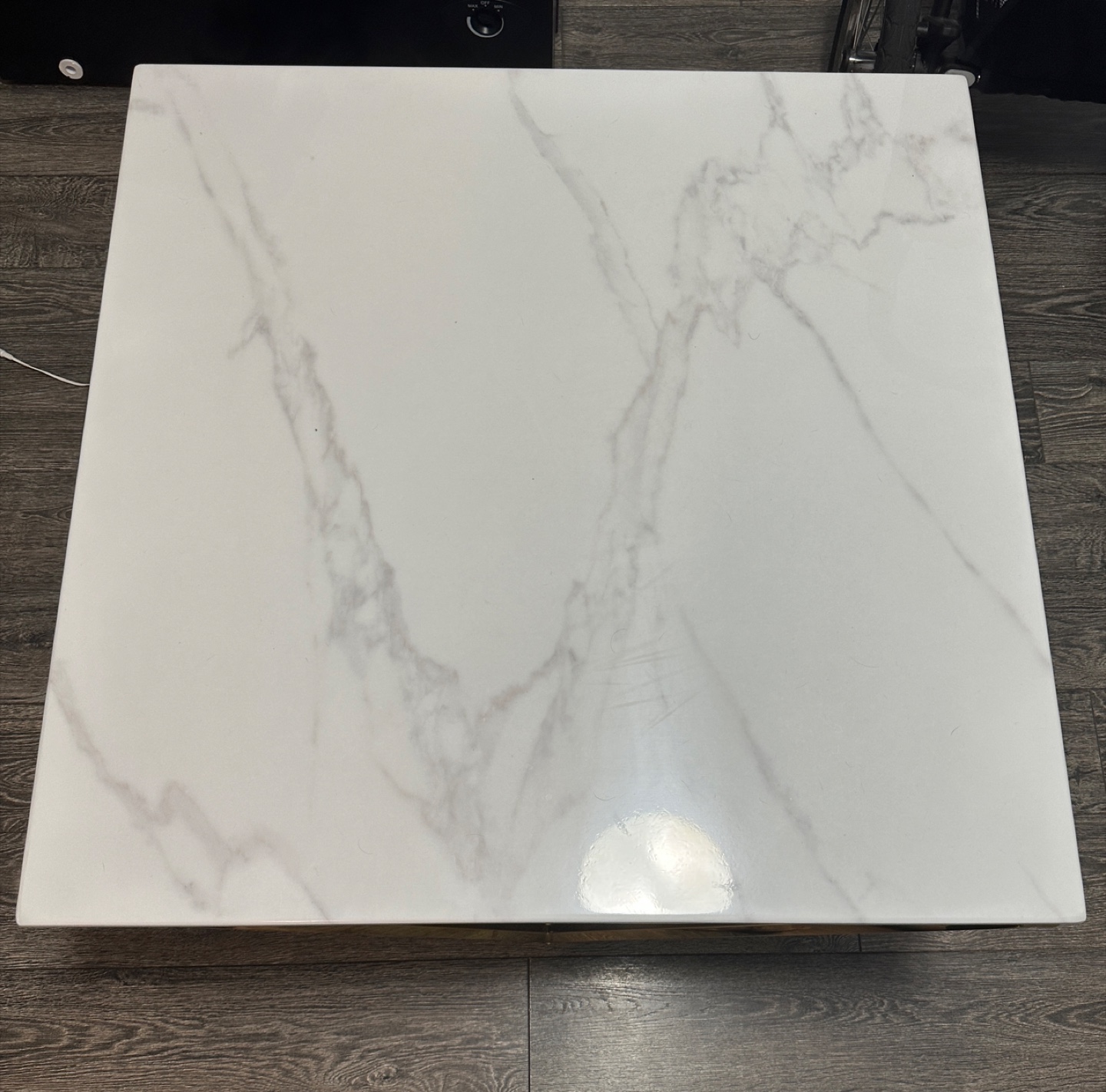 Amanda Coffee Table - White Marble Top & Gold Base - photo 3