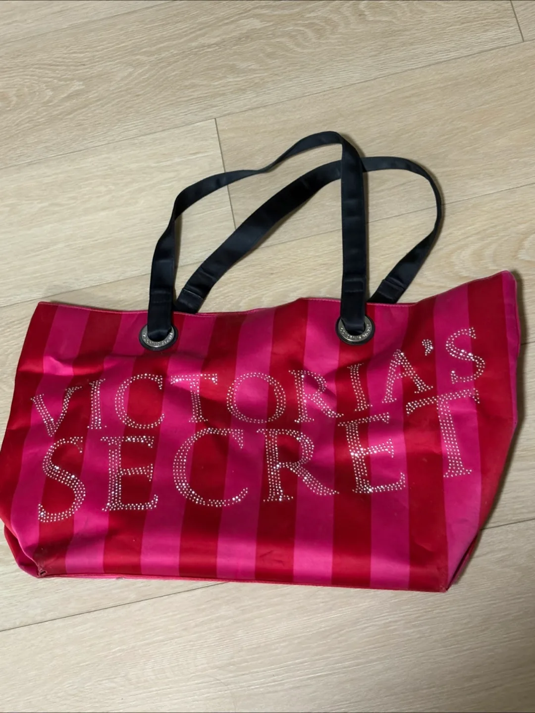 Victoria's Secret Pink Striped Tote Bag thumbnail