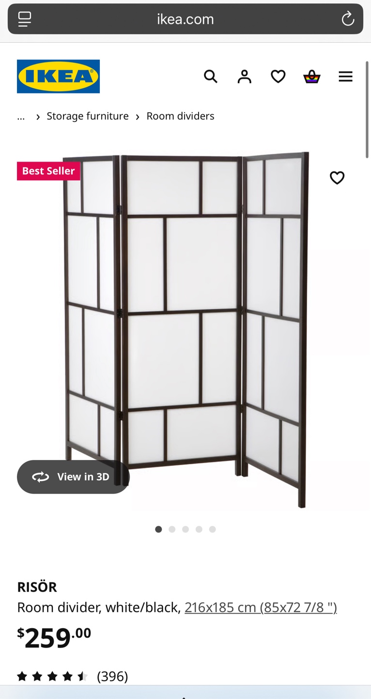 IKEA RISÖR Room Divider - White/Black - photo 3