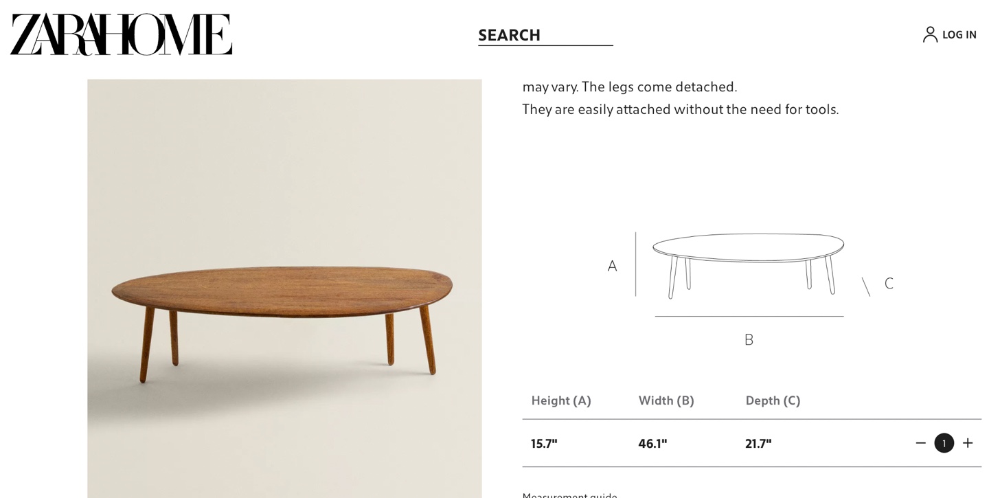 Zara Home solid wood Coffee Table - photo 2