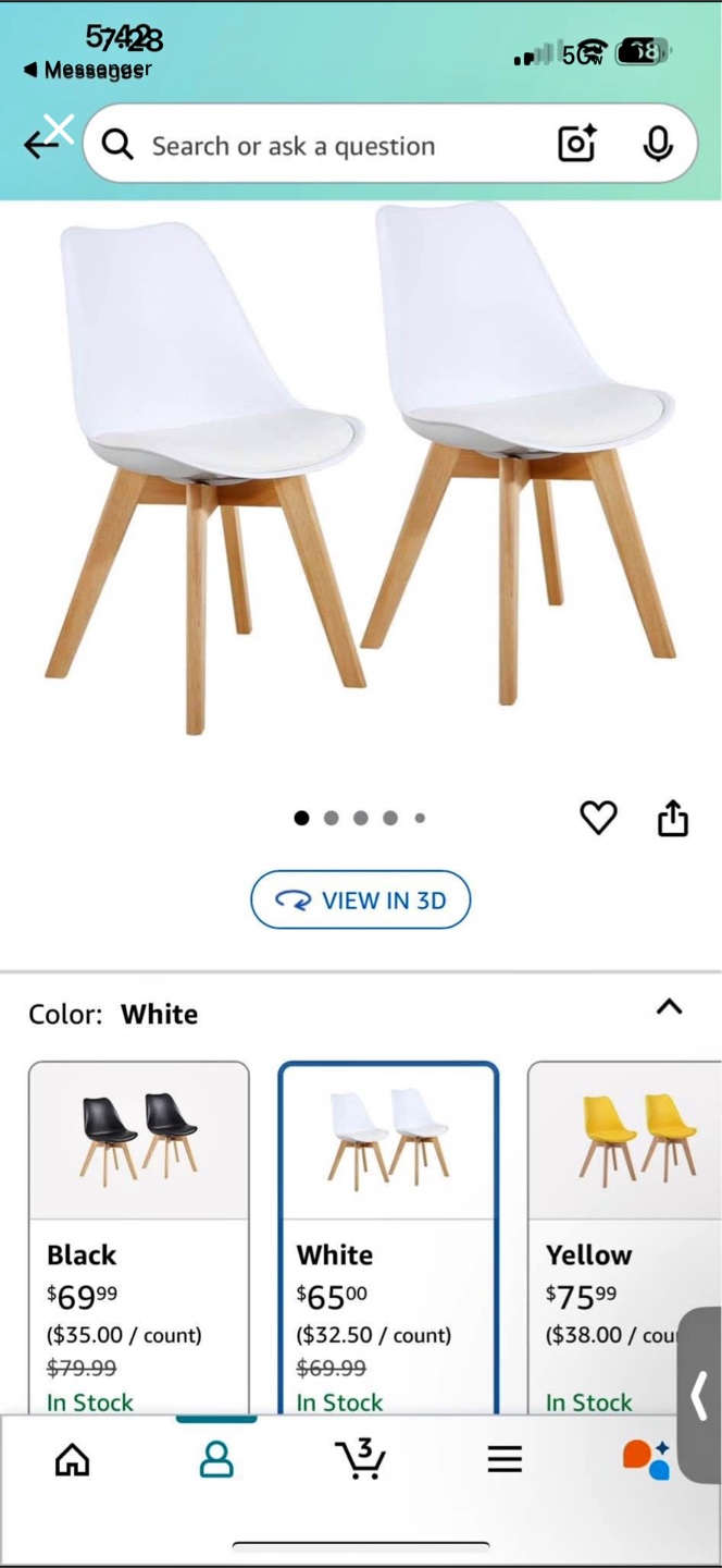 White Dining Chairs - Set of 2 - photo 2