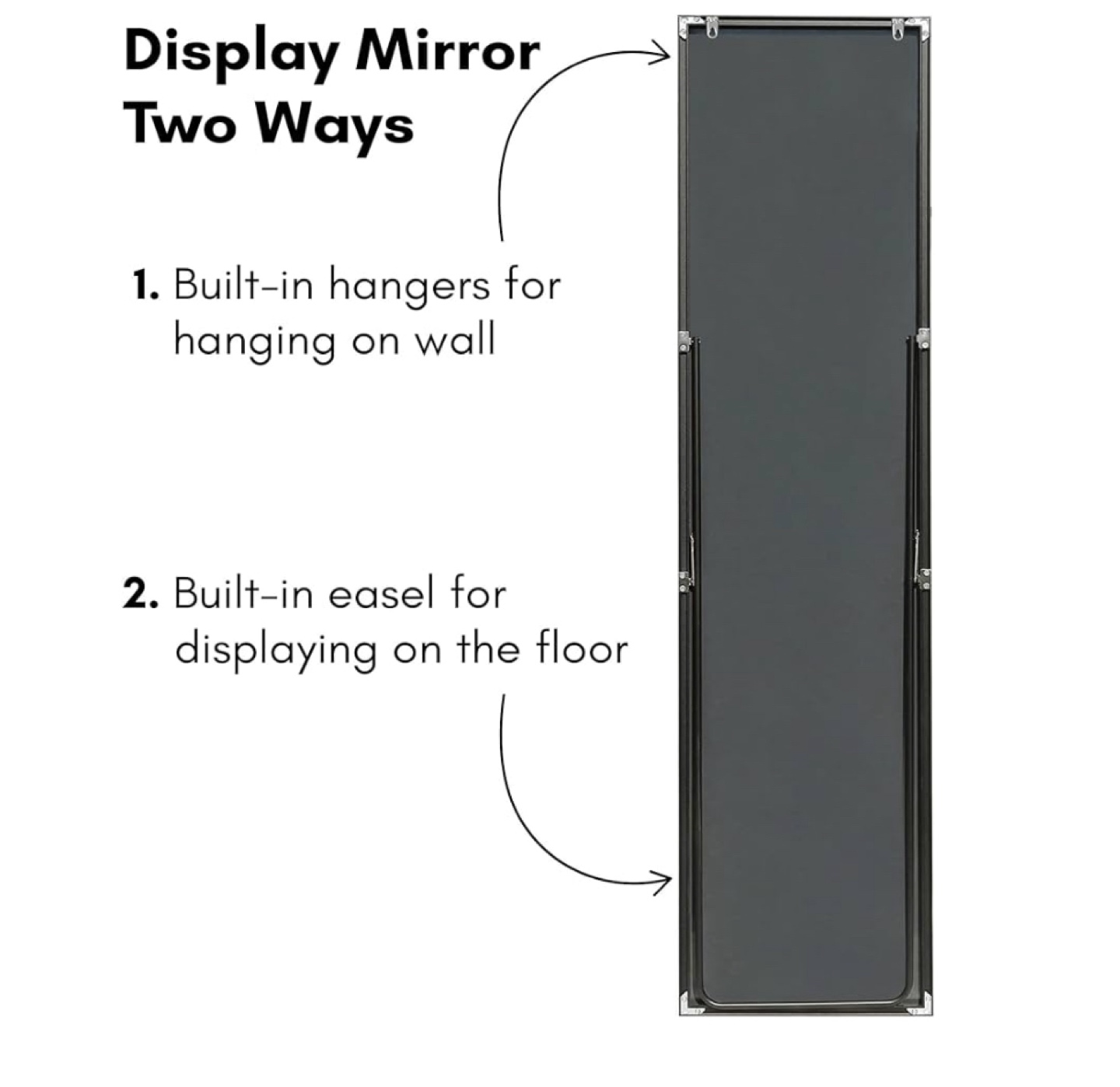 Full Length Mirror with Stand - Black Frame - photo 3