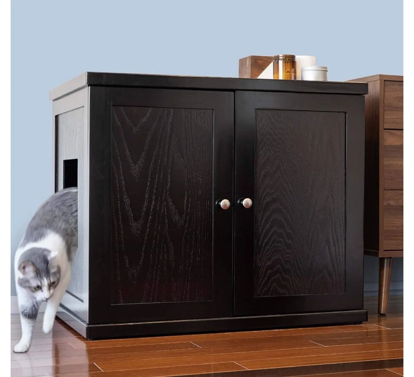Black Cat Litter Box Cabinet thumbnail
