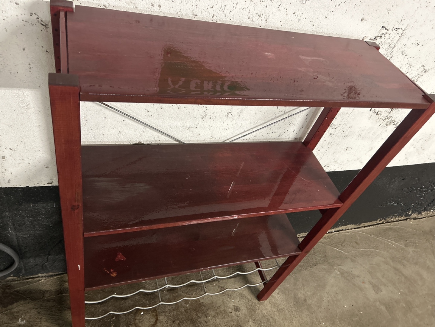 Red Wooden Shelf Unit - photo 2