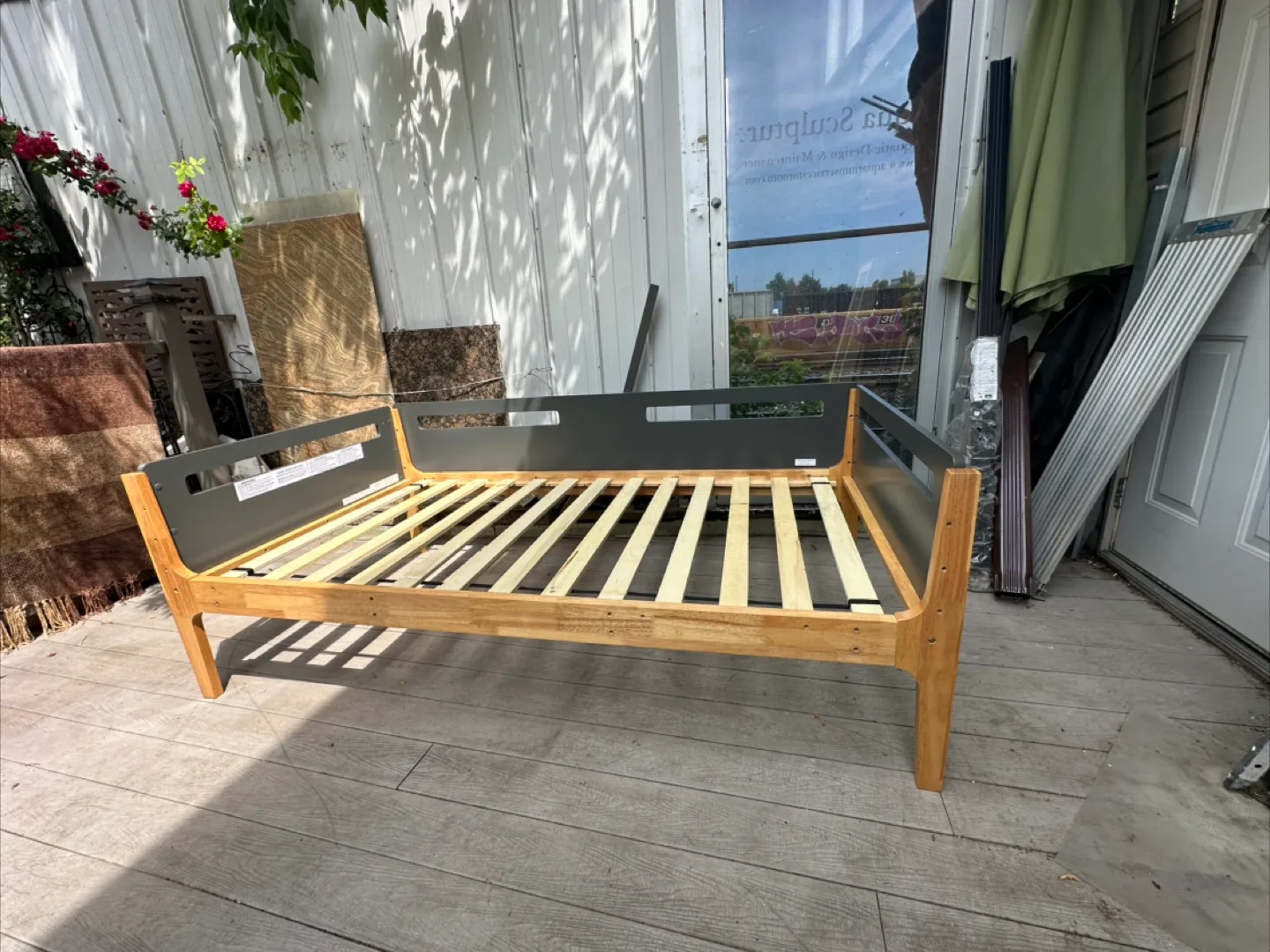 Modern Bunk Bed - Grey & Wood thumbnail