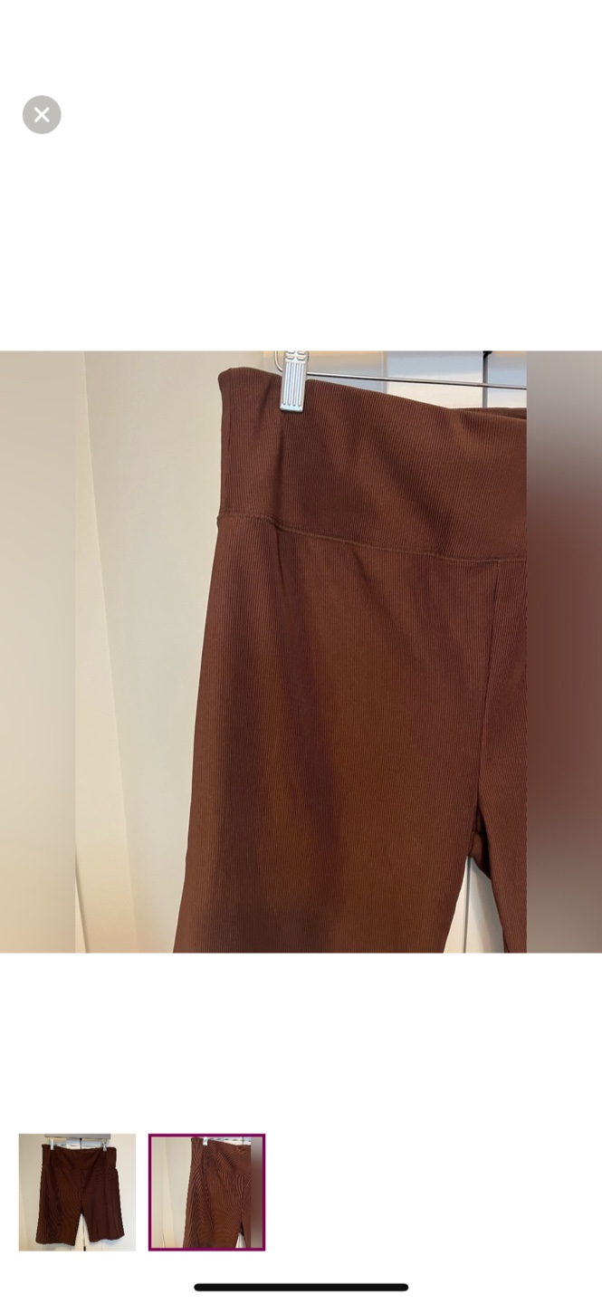 Brown Ribbed Biker Shorts - photo 2
