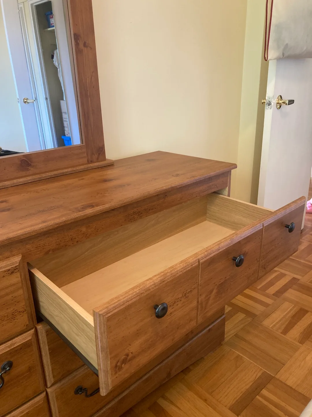 Wooden Dresser with Mirror thumbnail