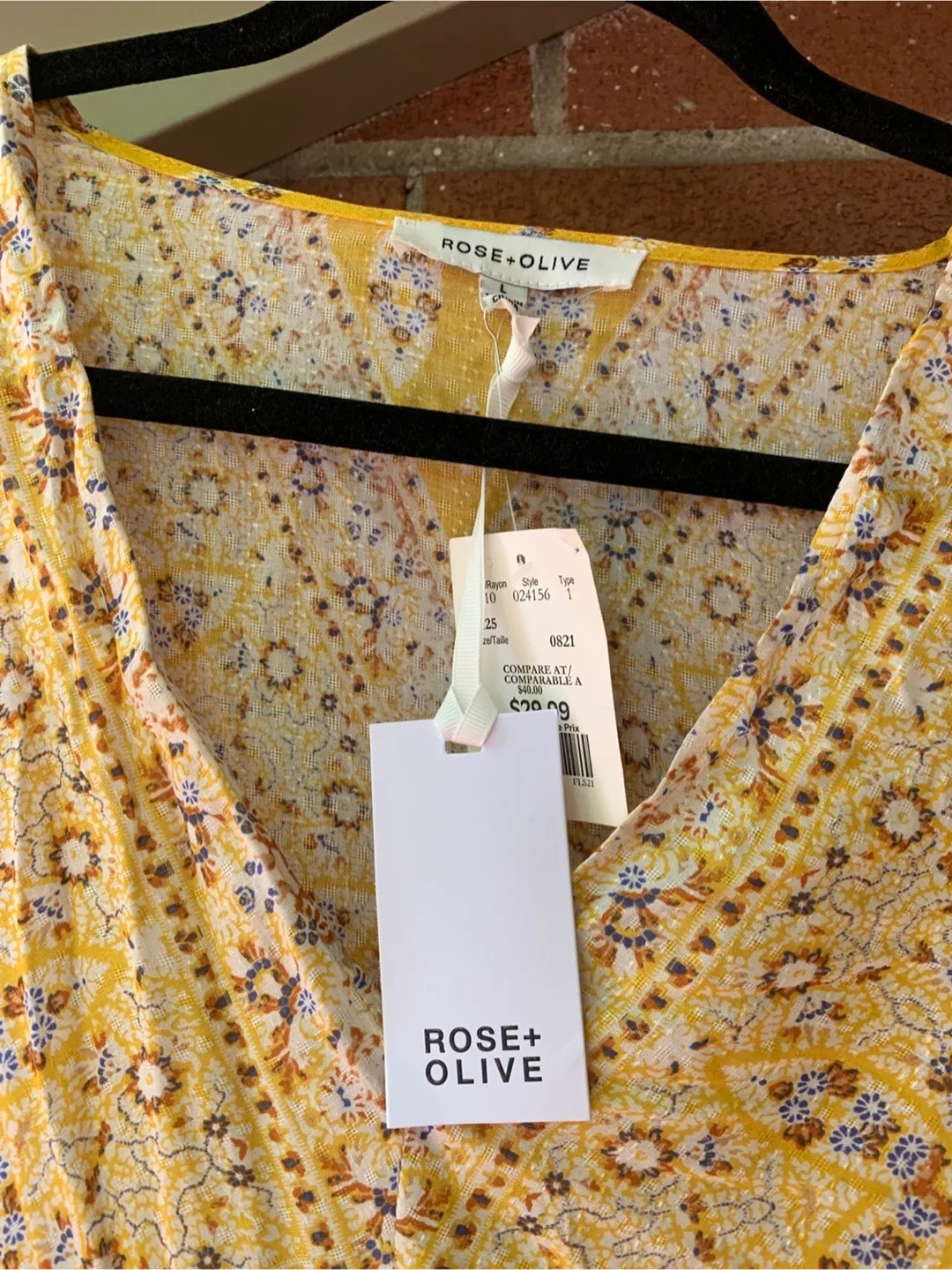 BNWT Rose & Olive Yellow Floral Blouse image indicator(2)