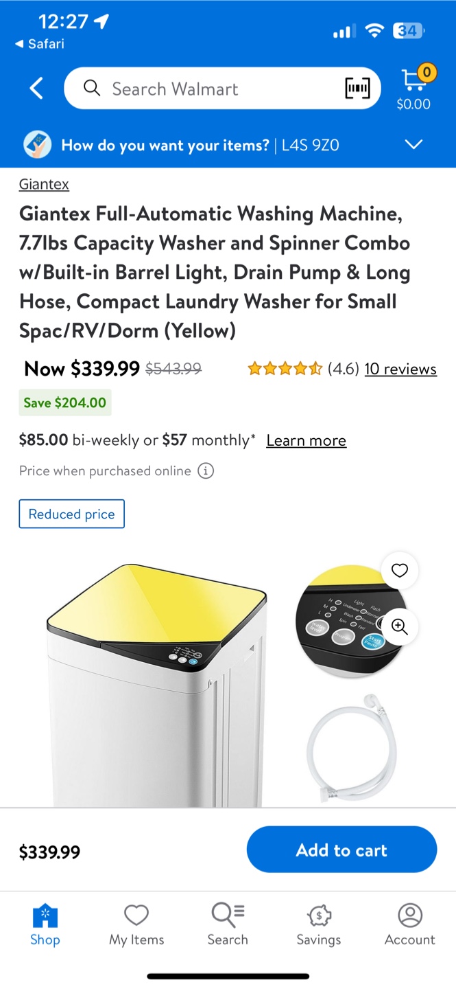 Giantex Full-Automatic Washing Machine, 7.7lbs Capacity Washer - photo 3